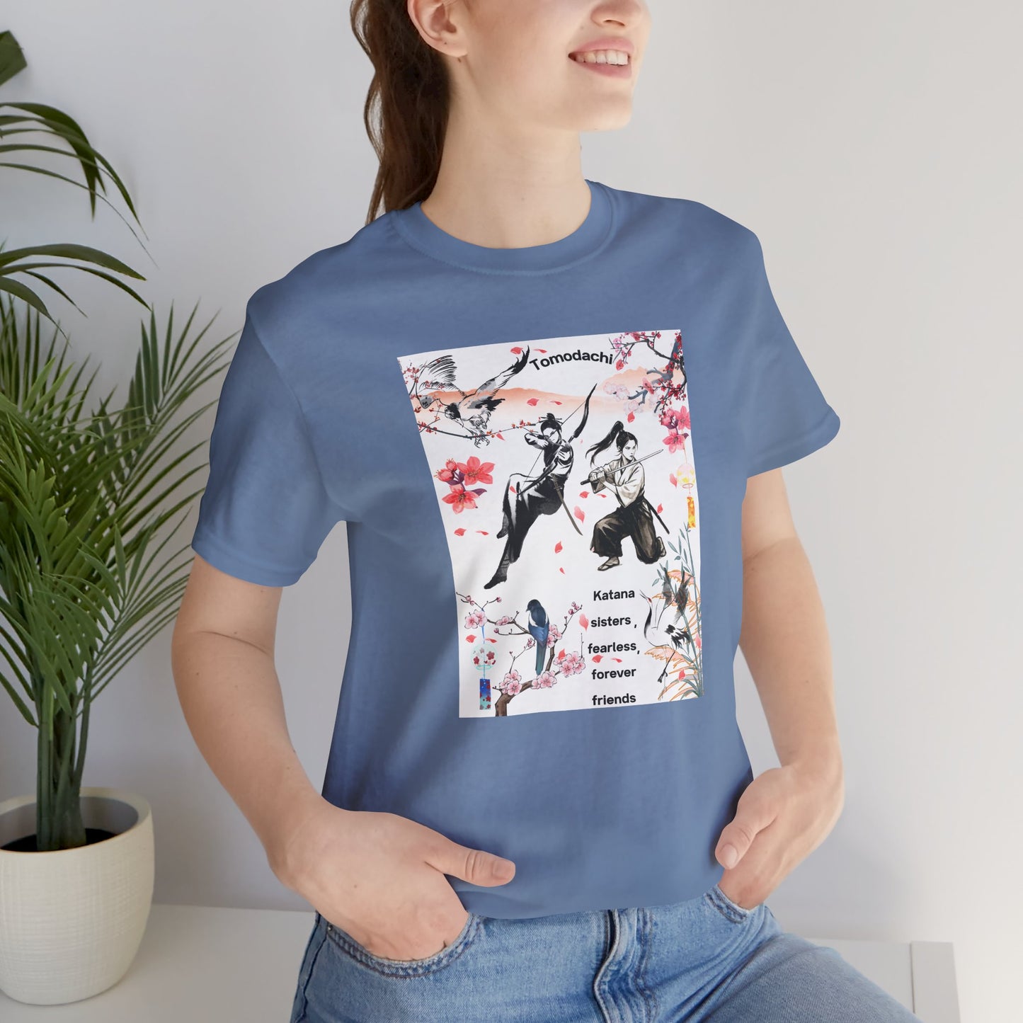 Samurai Cherry Blossom Tee — Katana Warriors Floral Graphic Shirt