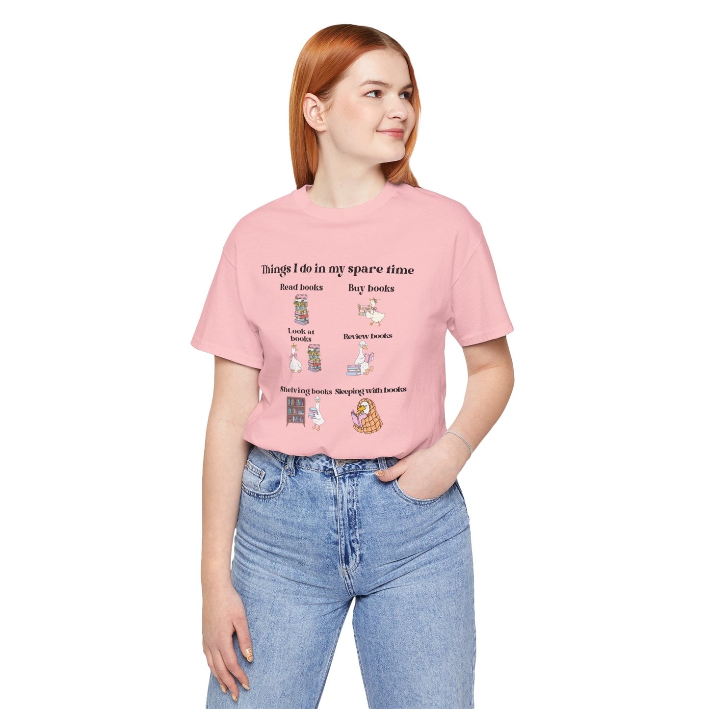Book Lover T‑Shirt — "Things I Do in My Spare Time" Illustrated Reading Checklist