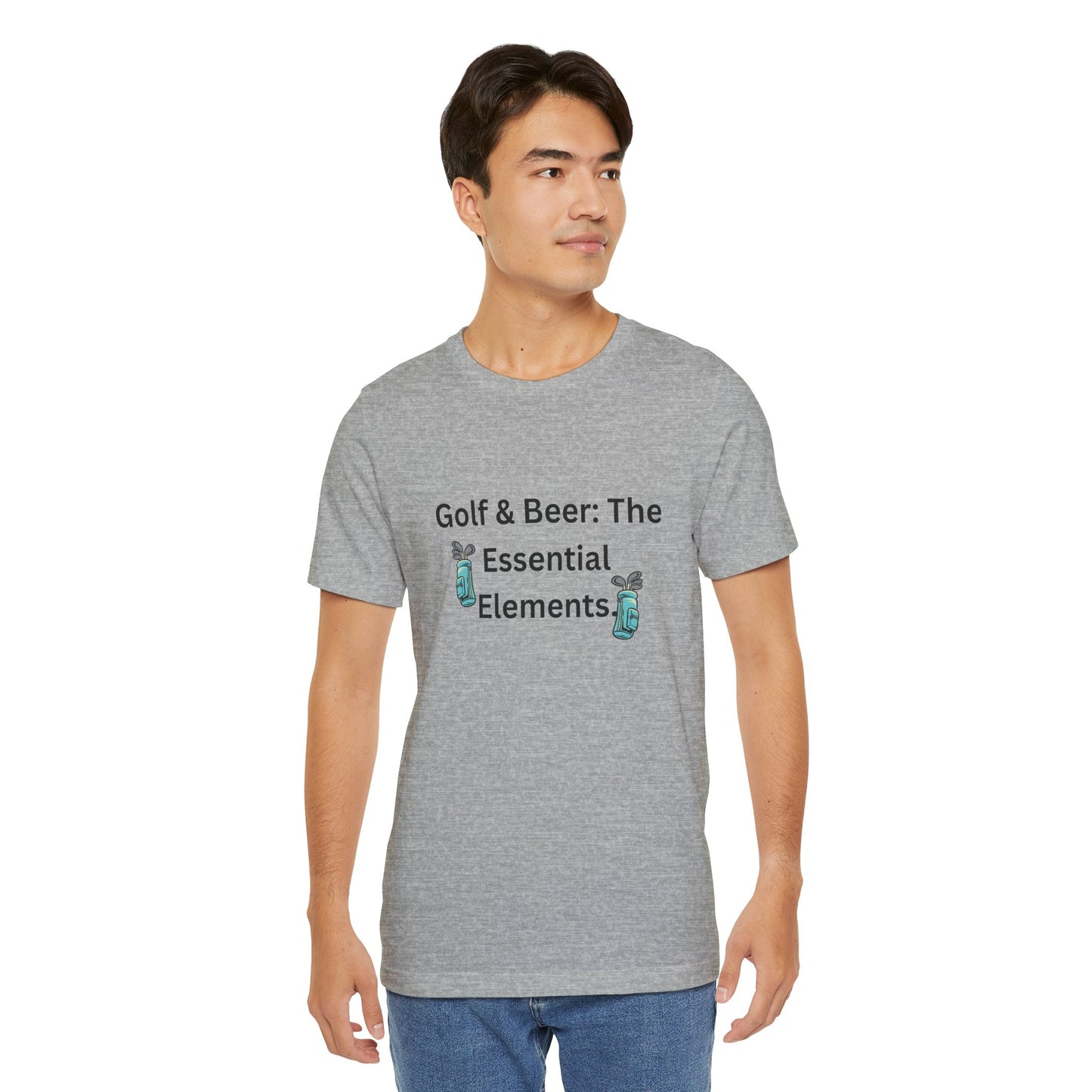 Golf & Beer T-Shirt — "Golf & Beer: The Essential Elements" Casual Graphic Tee for Golfers