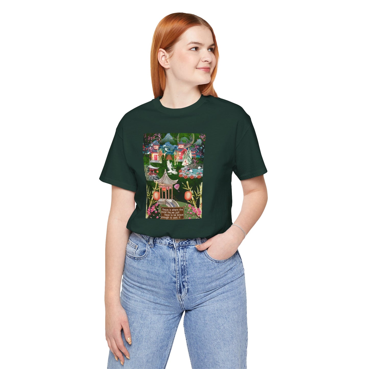 Japanese Garden Graphic Tee — Peaceful Pagoda & Lantern Art T-Shirt