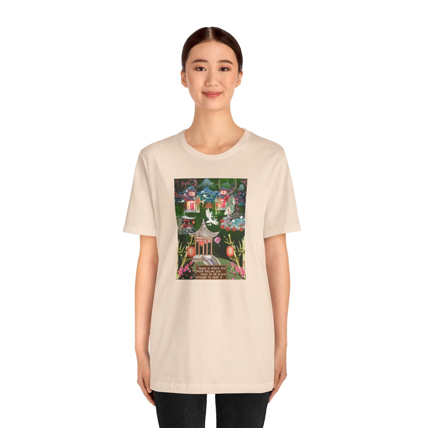Japanese Garden Graphic Tee — Peaceful Pagoda & Lantern Art T-Shirt