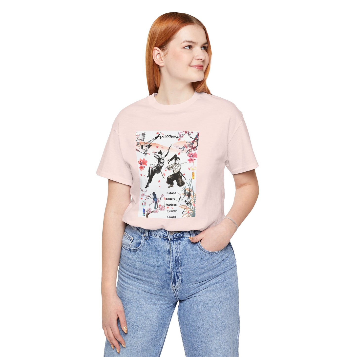 Samurai Cherry Blossom Tee — Katana Warriors Floral Graphic Shirt