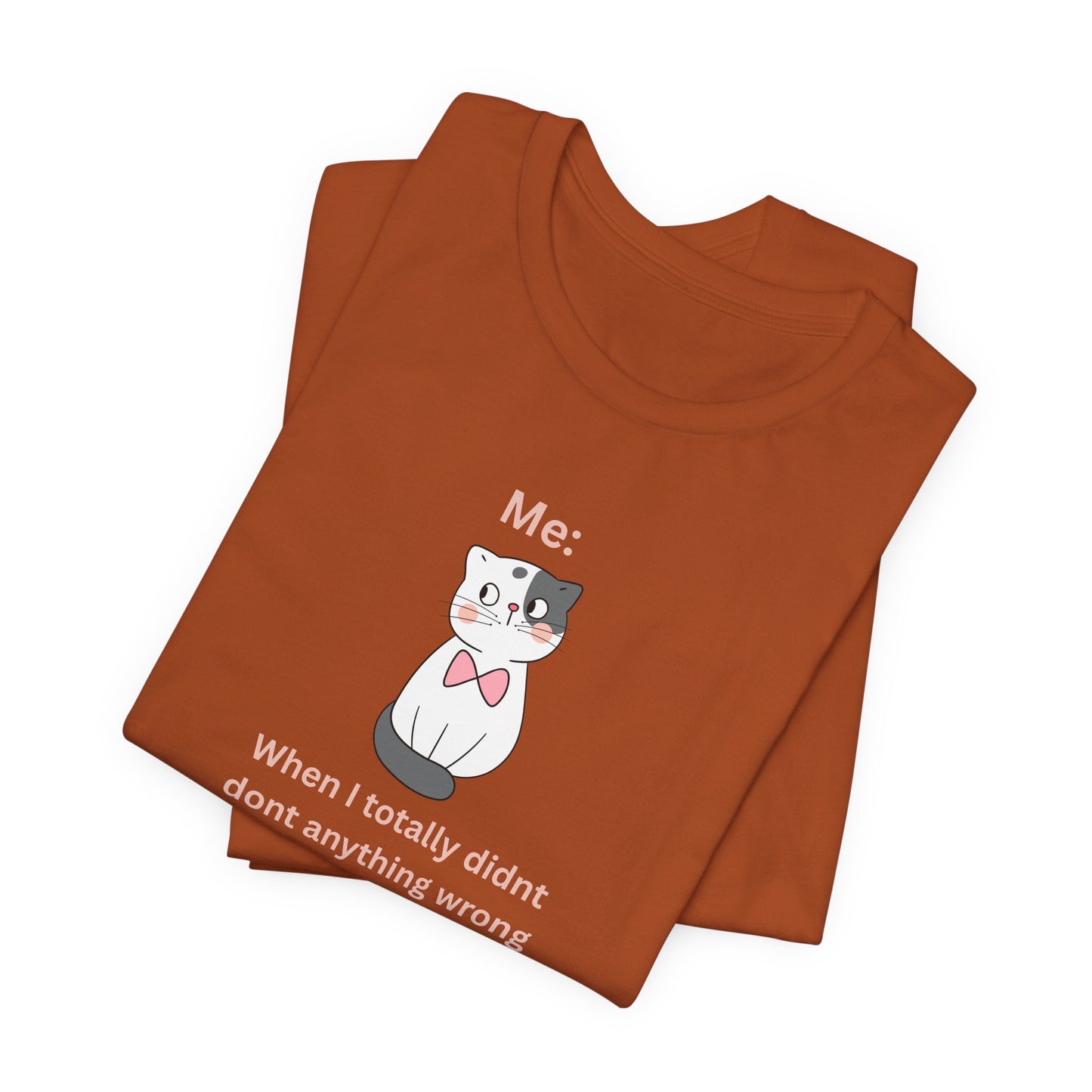 Kawaii Cat Tee — "When I Didn’t Do Anything Wrong" Cute Graphic T-Shirt