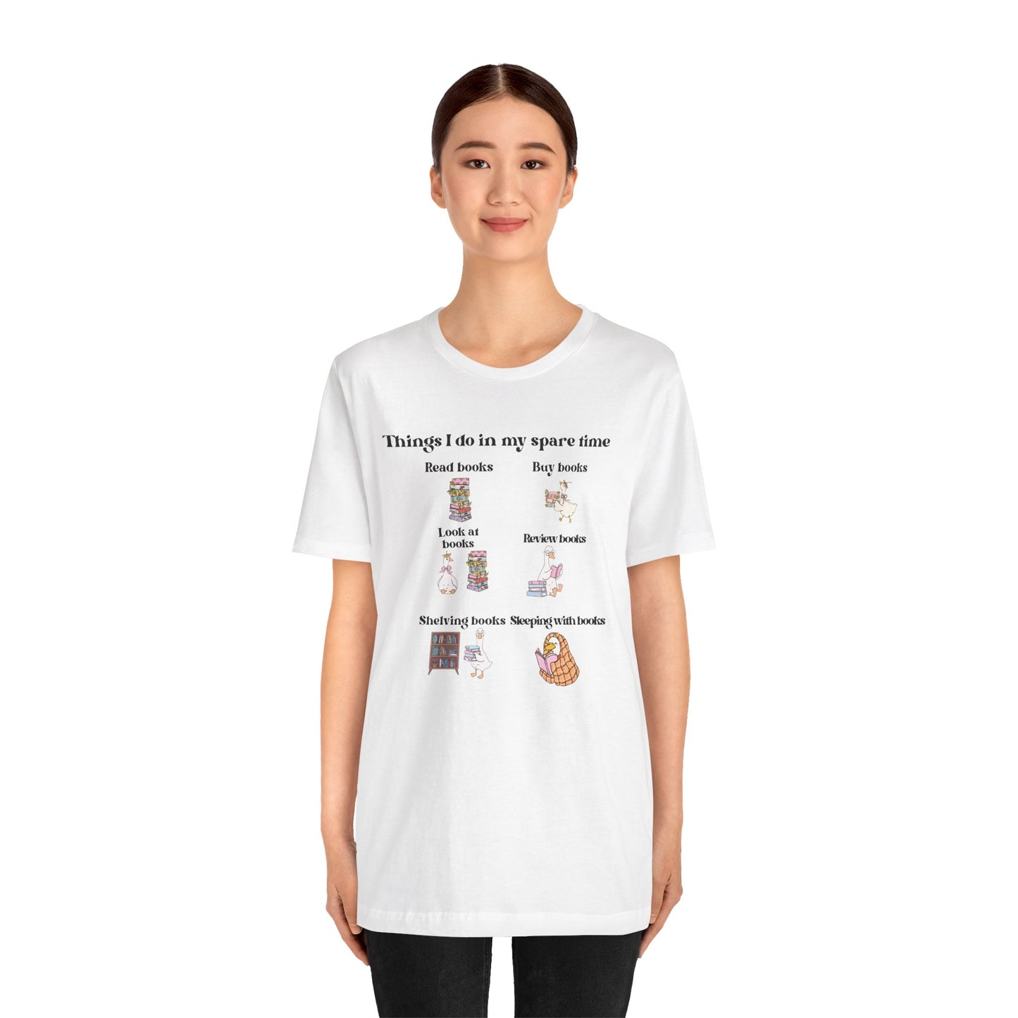 Book Lover T‑Shirt — "Things I Do in My Spare Time" Illustrated Reading Checklist