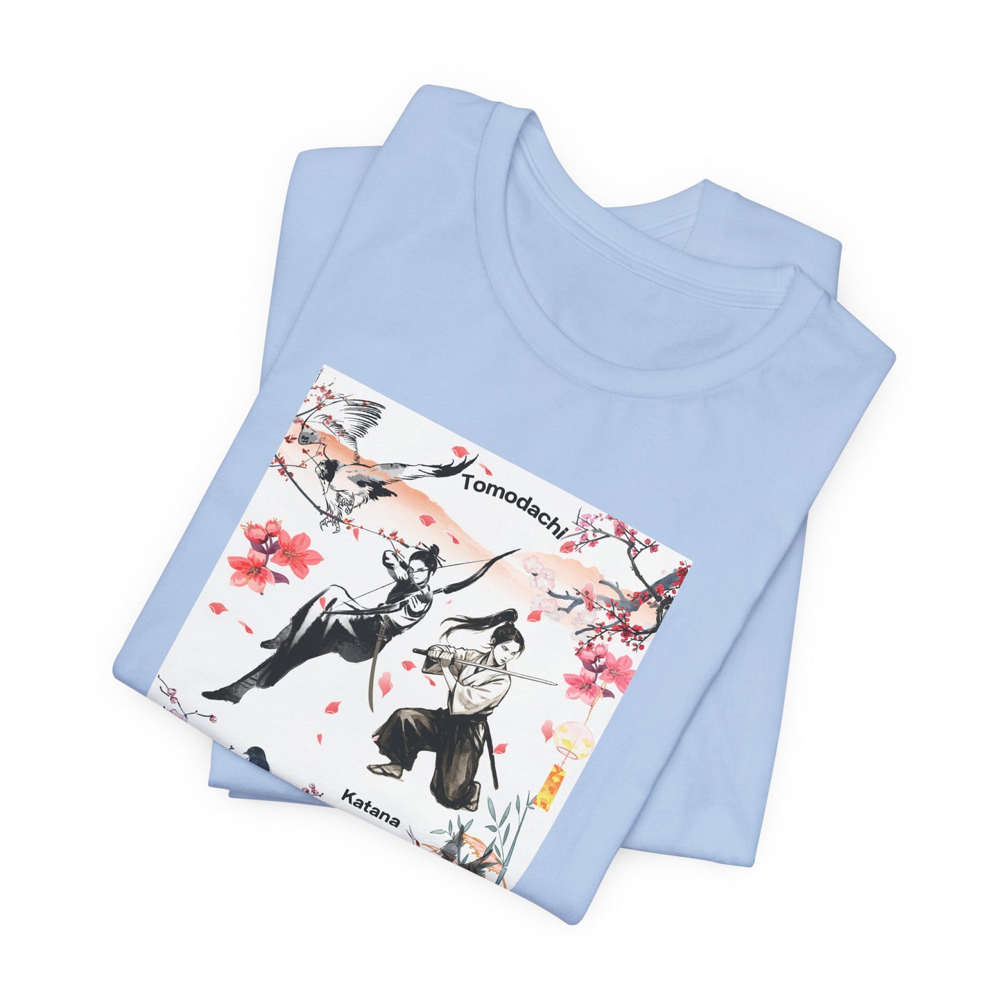 Samurai Cherry Blossom Tee — Katana Warriors Floral Graphic Shirt
