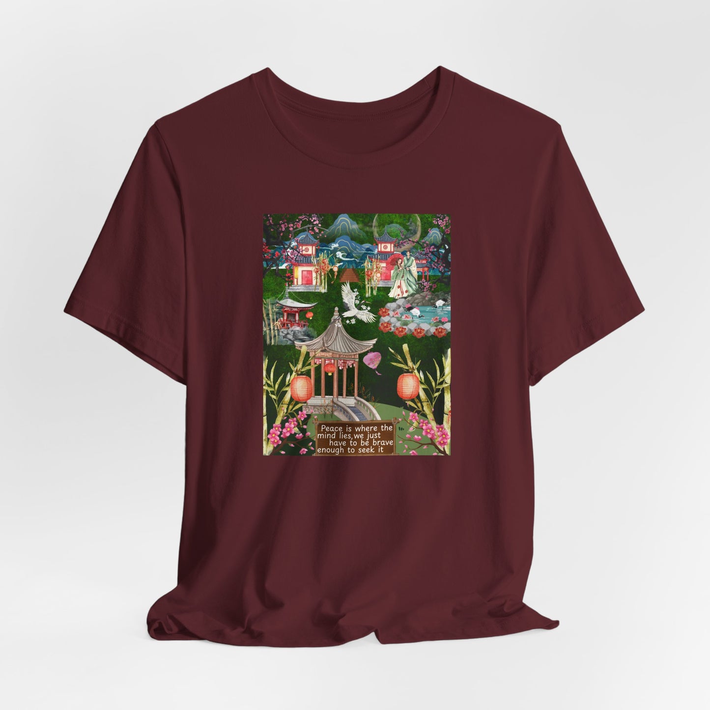 Japanese Garden Graphic Tee — Peaceful Pagoda & Lantern Art T-Shirt