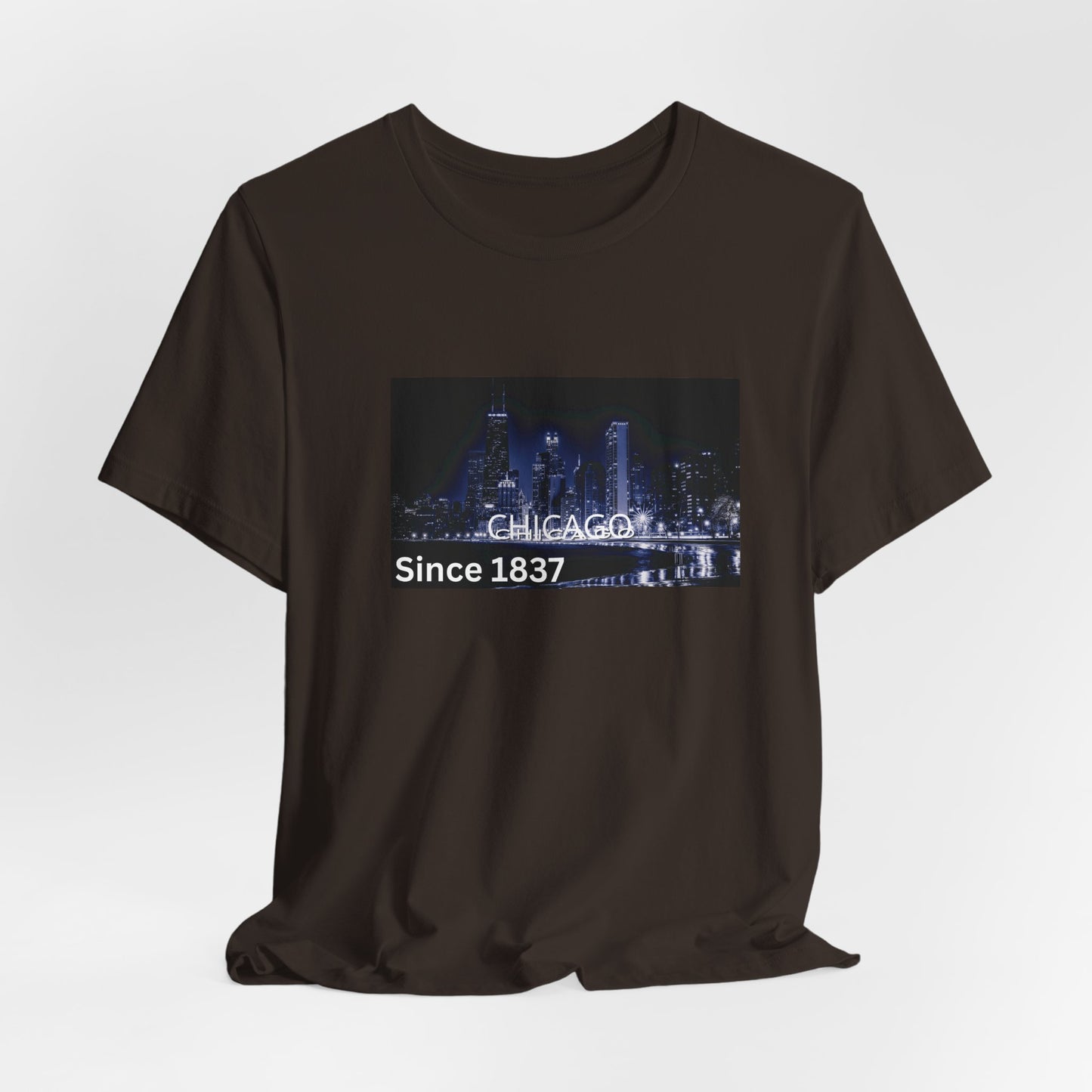 Chicago Skyline T-Shirt — "CHICAGO Since 1837" Nightscape Tee