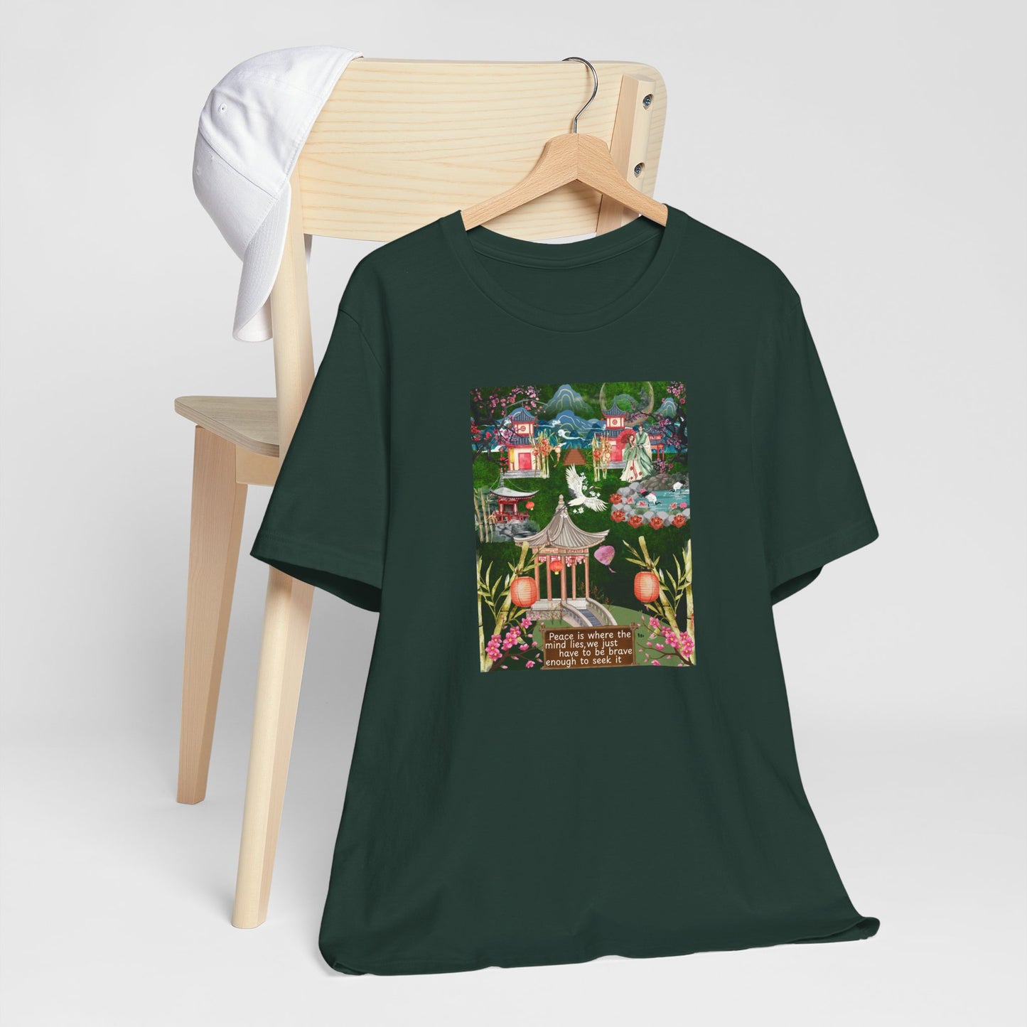 Japanese Garden Graphic Tee — Peaceful Pagoda & Lantern Art T-Shirt