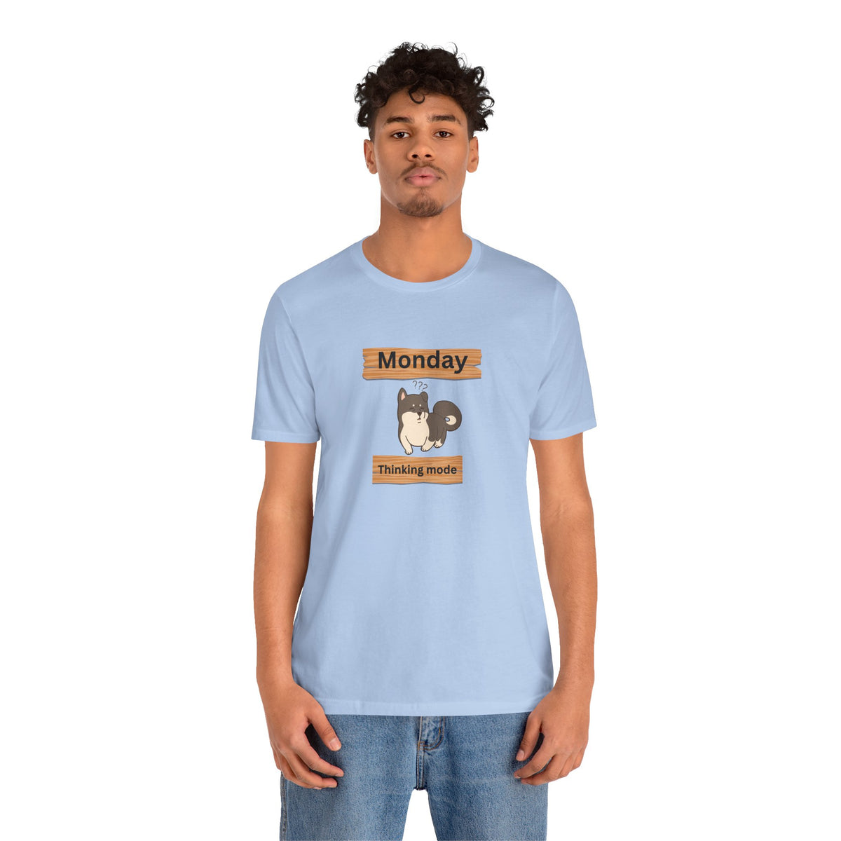 Monday Thinking Mode T-Shirt — Cute Shiba Inu Graphic Tee