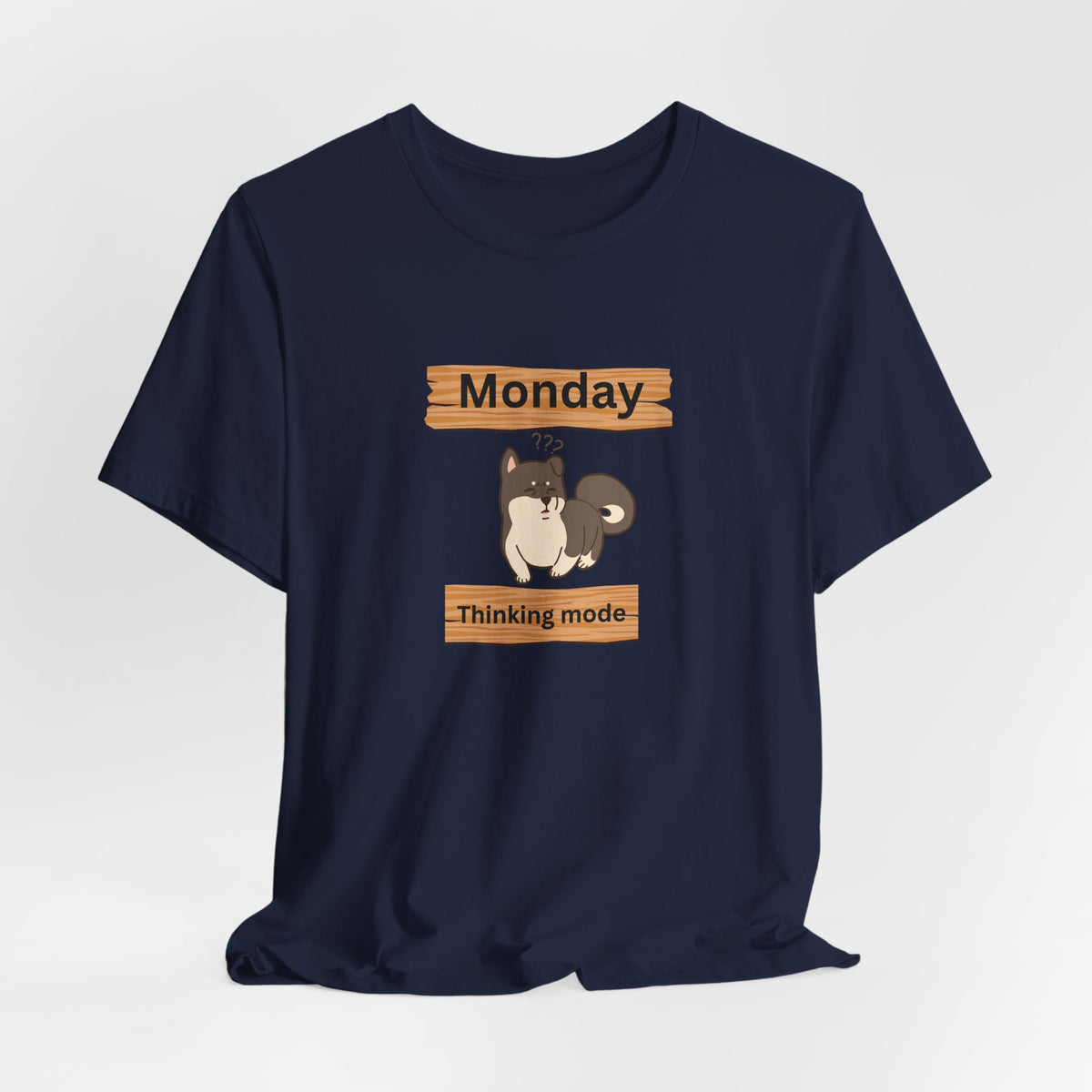 Monday Thinking Mode T-Shirt — Cute Shiba Inu Graphic Tee