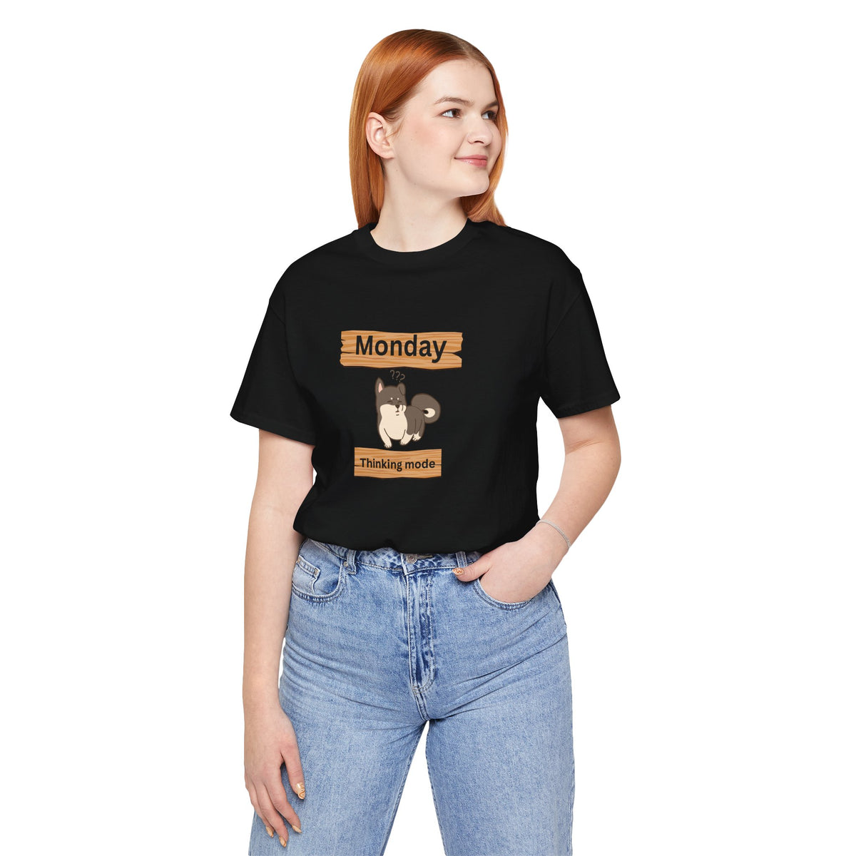 Monday Thinking Mode T-Shirt — Cute Shiba Inu Graphic Tee