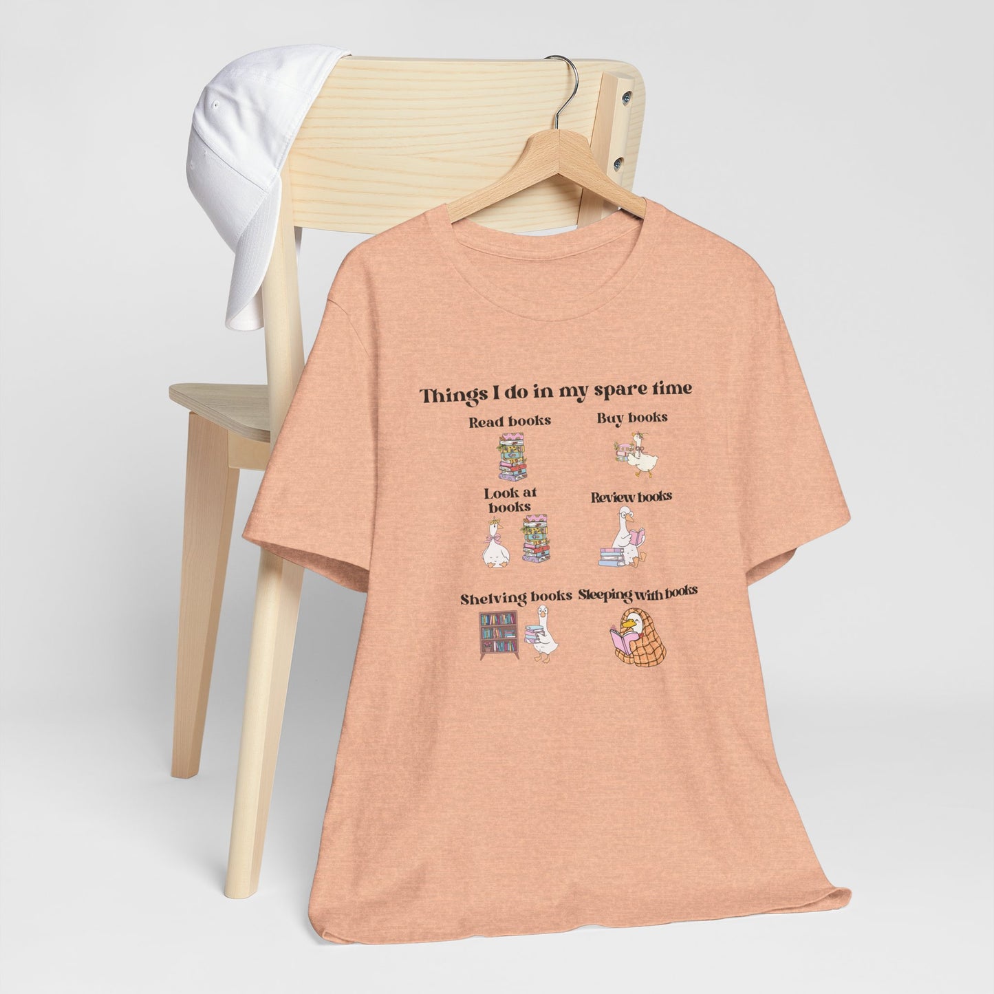 Book Lover T‑Shirt — "Things I Do in My Spare Time" Illustrated Reading Checklist