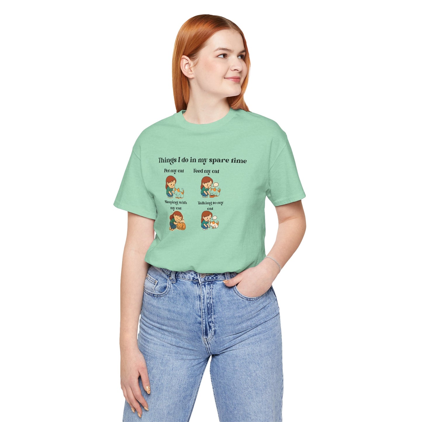Cat Lover T-Shirt - "Things I Do In My Spare Time" Cute Cat Activities Tee
