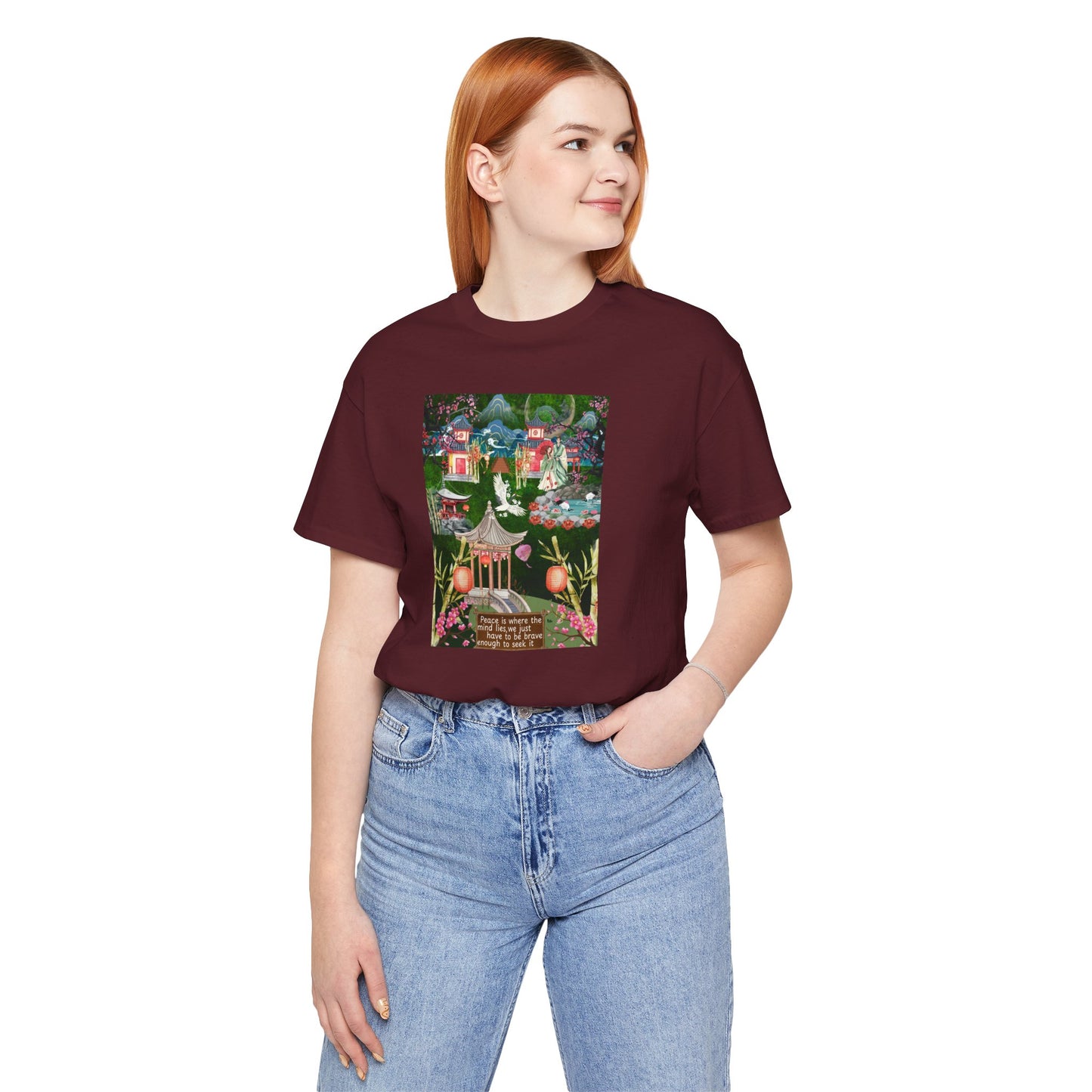 Japanese Garden Graphic Tee — Peaceful Pagoda & Lantern Art T-Shirt
