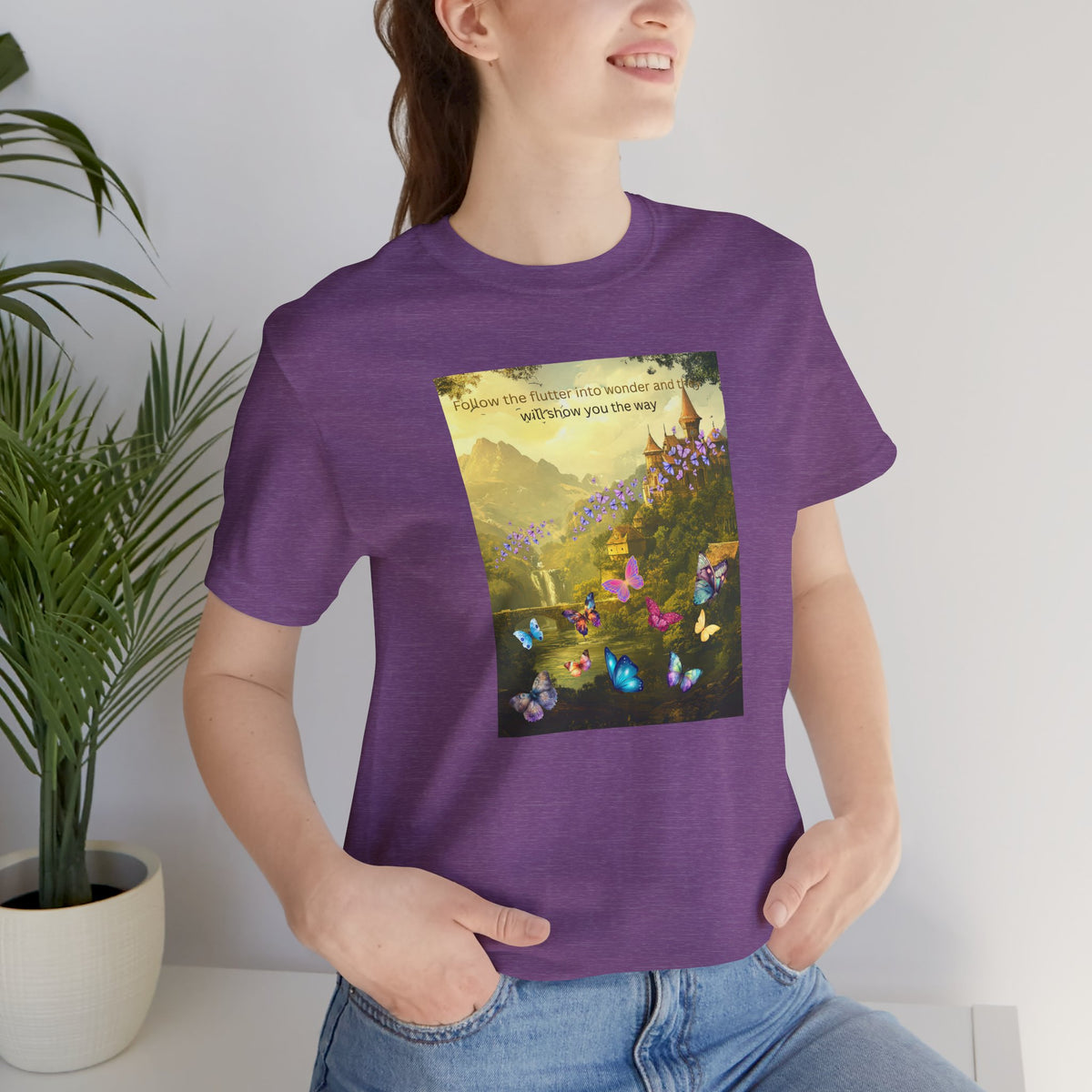 Inspirational Butterfly Tee — "Follow the Path You Were Meant to Walk" Scenic Graphic Shirt