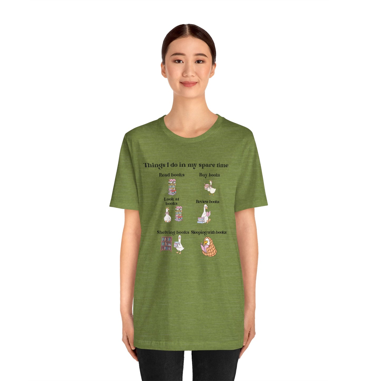 Book Lover T‑Shirt — "Things I Do in My Spare Time" Illustrated Reading Checklist