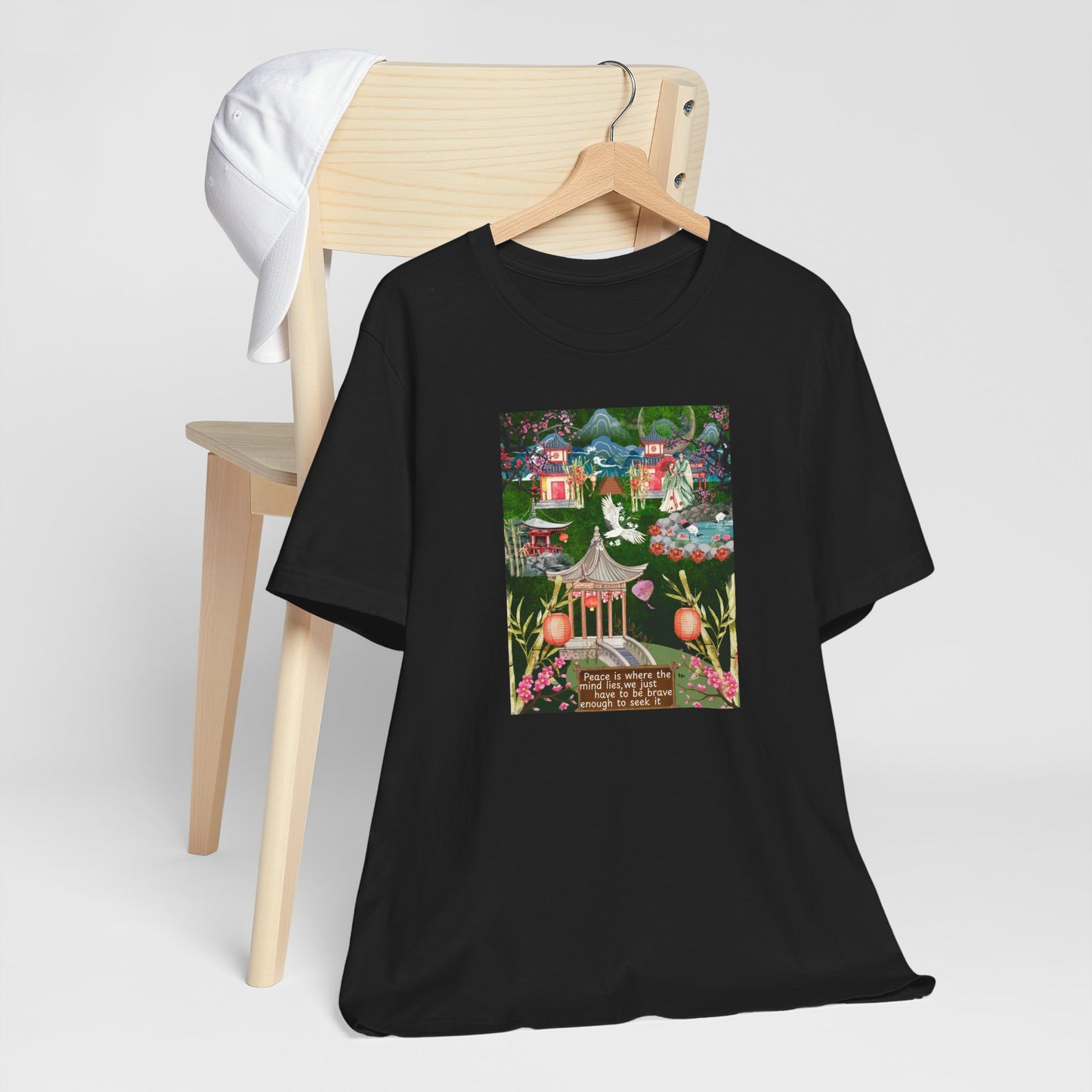 Japanese Garden Graphic Tee — Peaceful Pagoda & Lantern Art T-Shirt
