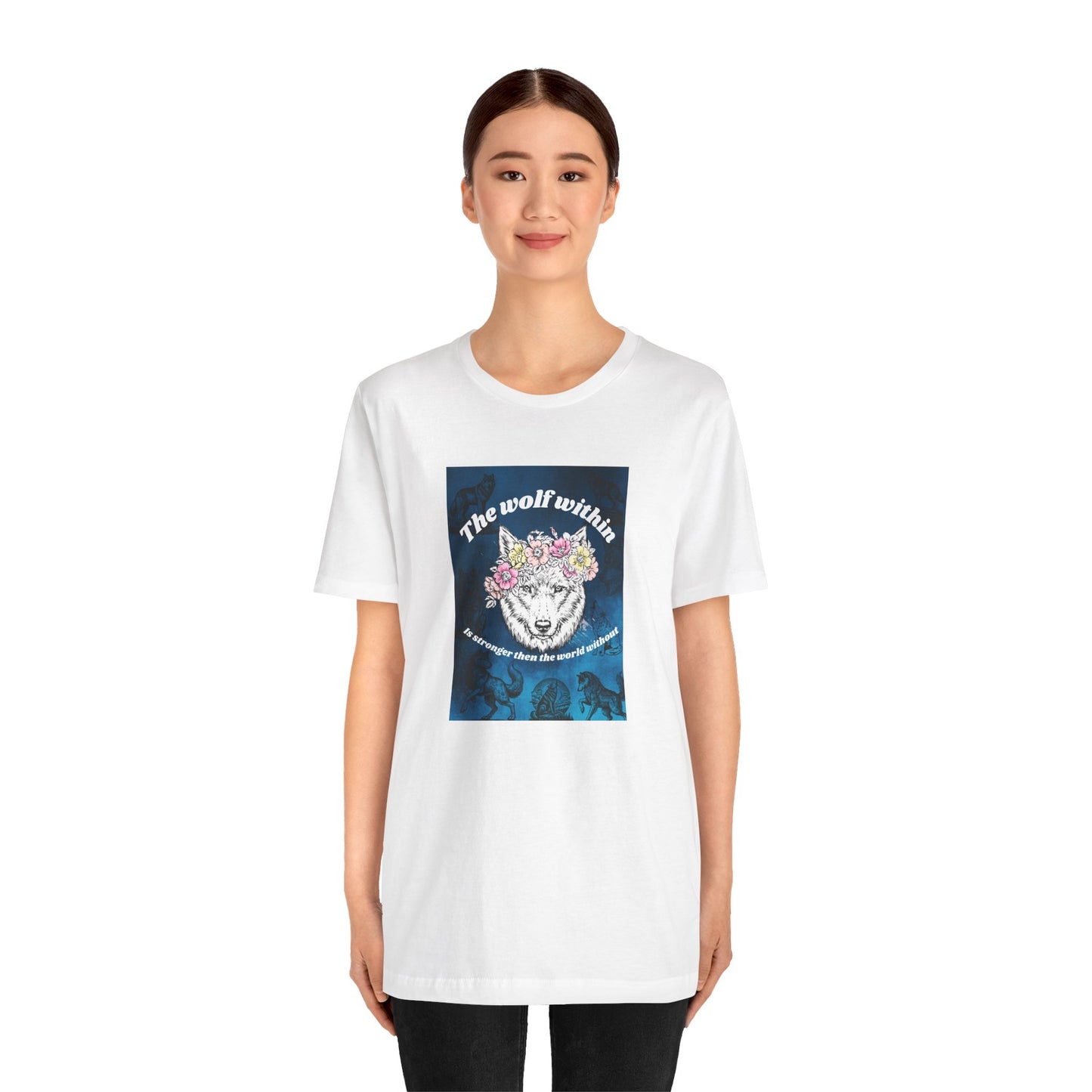 Wolf Within T‑Shirt — 'The wolf within' Floral Wolf Graphic Tee