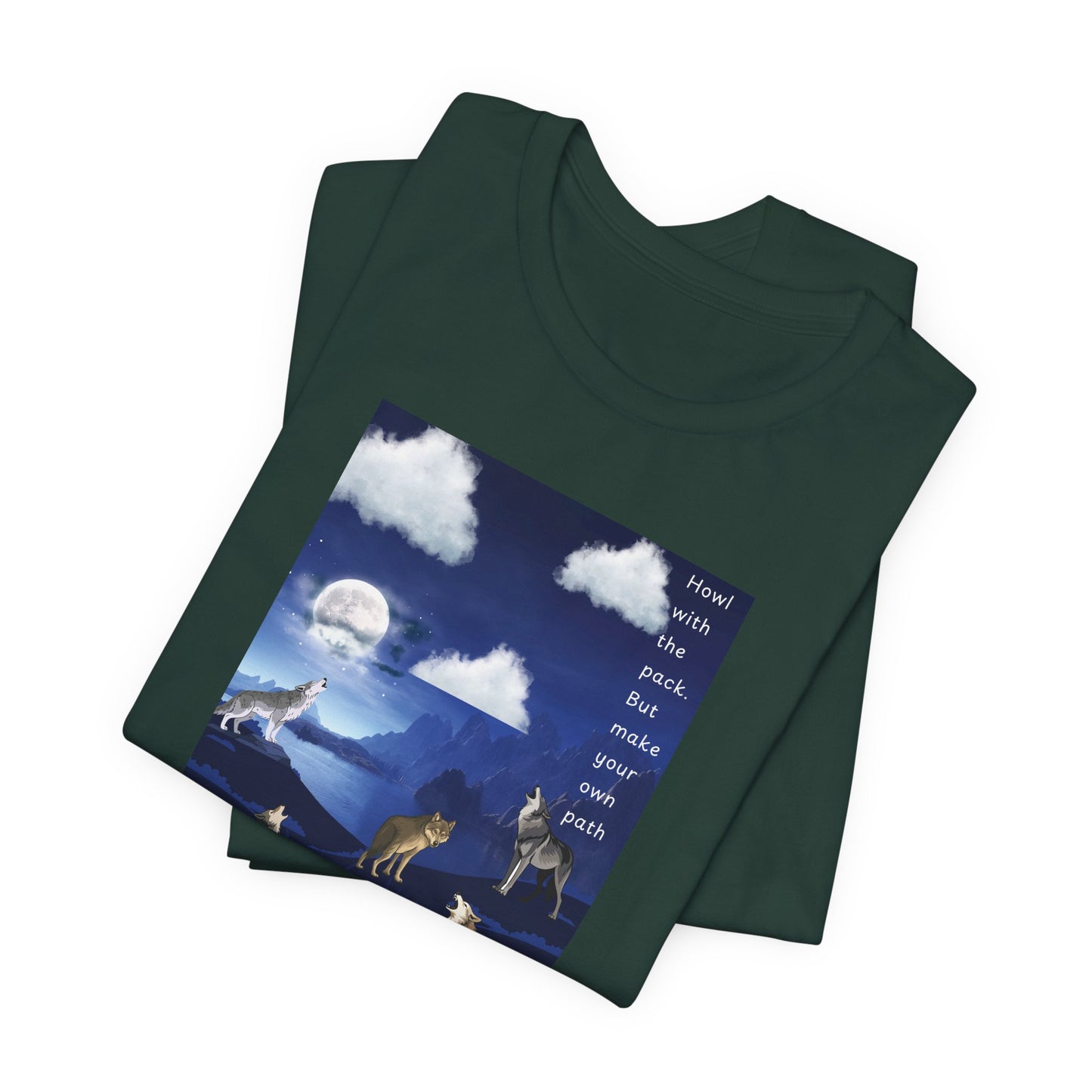 Wolf Moon Graphic Tee — "Pack Makes a House a Home"