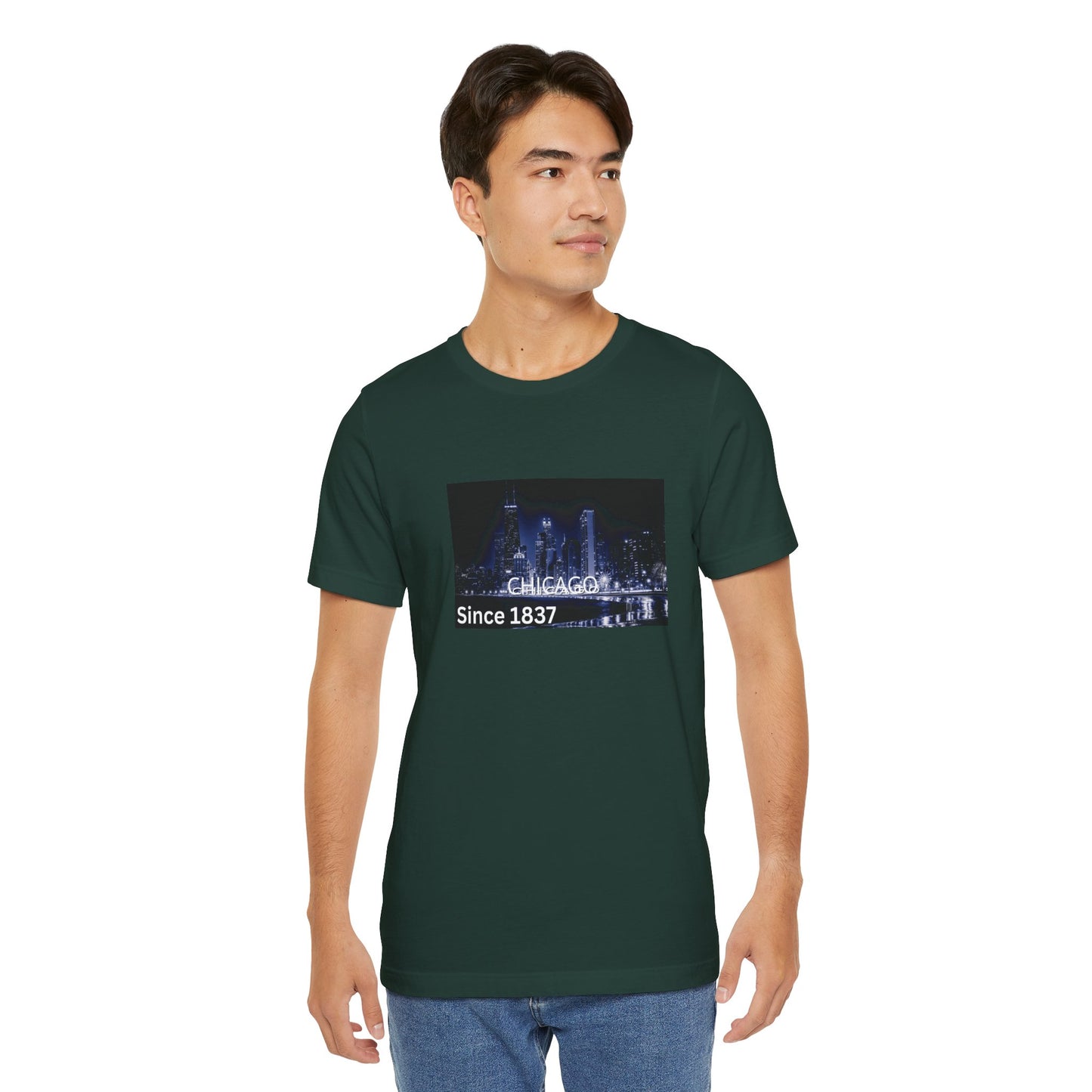Chicago Skyline T-Shirt — "CHICAGO Since 1837" Nightscape Tee