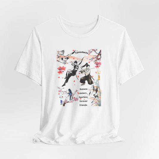 Samurai Cherry Blossom Tee — Katana Warriors Floral Graphic Shirt