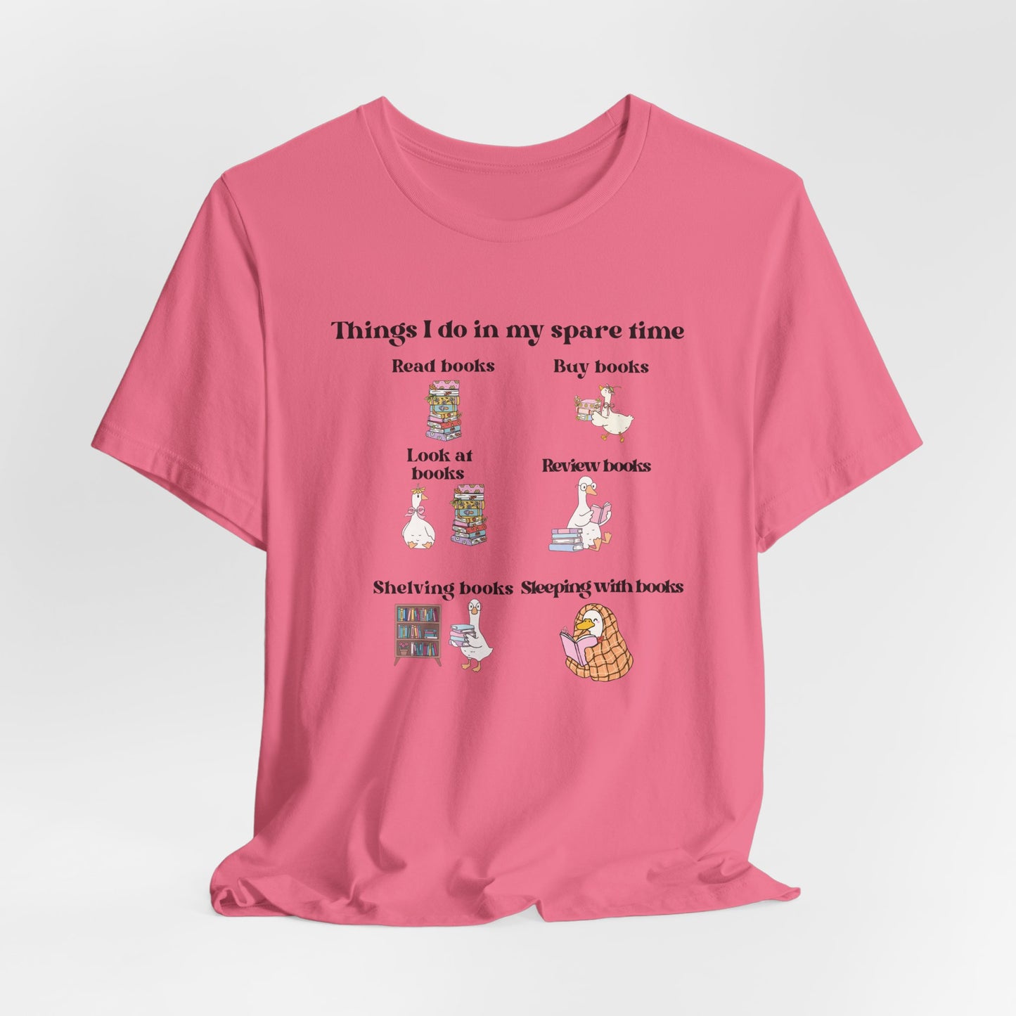 Book Lover T‑Shirt — "Things I Do in My Spare Time" Illustrated Reading Checklist