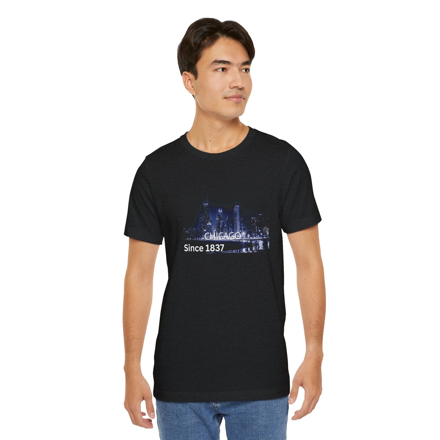 Chicago Skyline T-Shirt — "CHICAGO Since 1837" Nightscape Tee