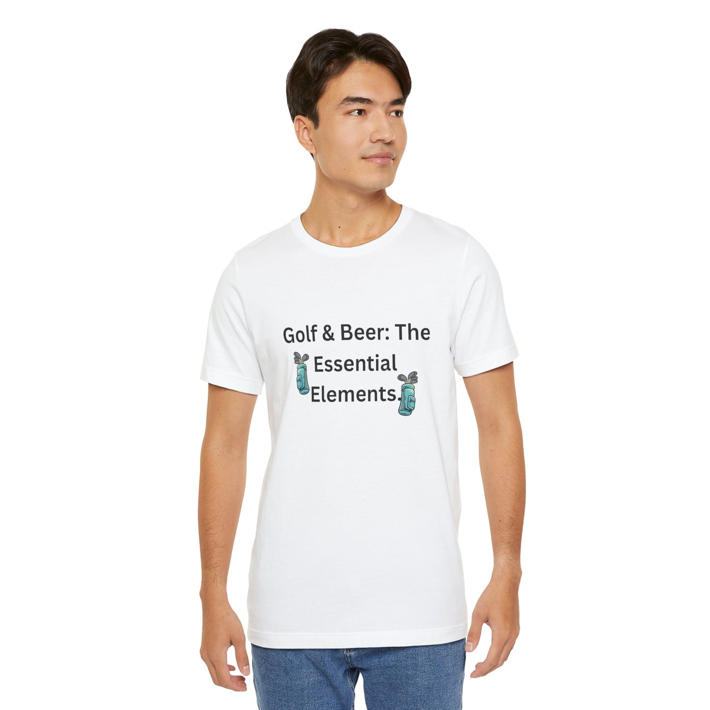Golf & Beer T-Shirt — "Golf & Beer: The Essential Elements" Casual Graphic Tee for Golfers