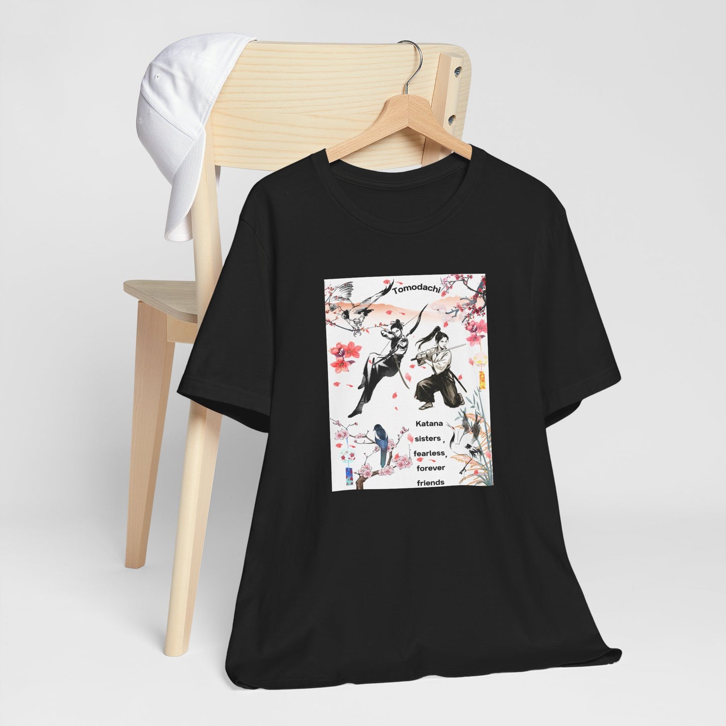 Samurai Cherry Blossom Tee — Katana Warriors Floral Graphic Shirt