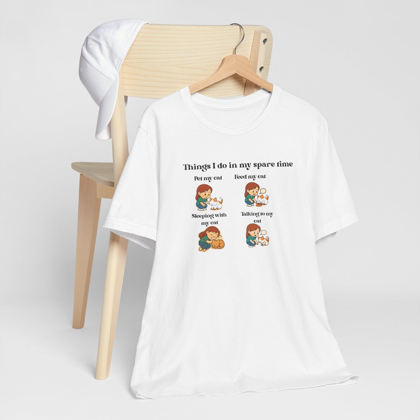 Cat Lover T-Shirt - "Things I Do In My Spare Time" Cute Cat Activities Tee