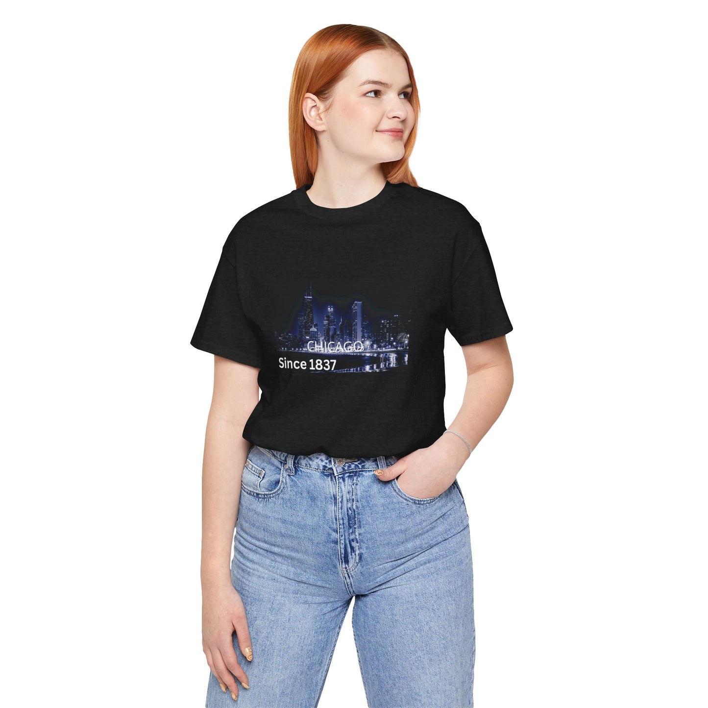 Chicago Skyline T-Shirt — "CHICAGO Since 1837" Nightscape Tee