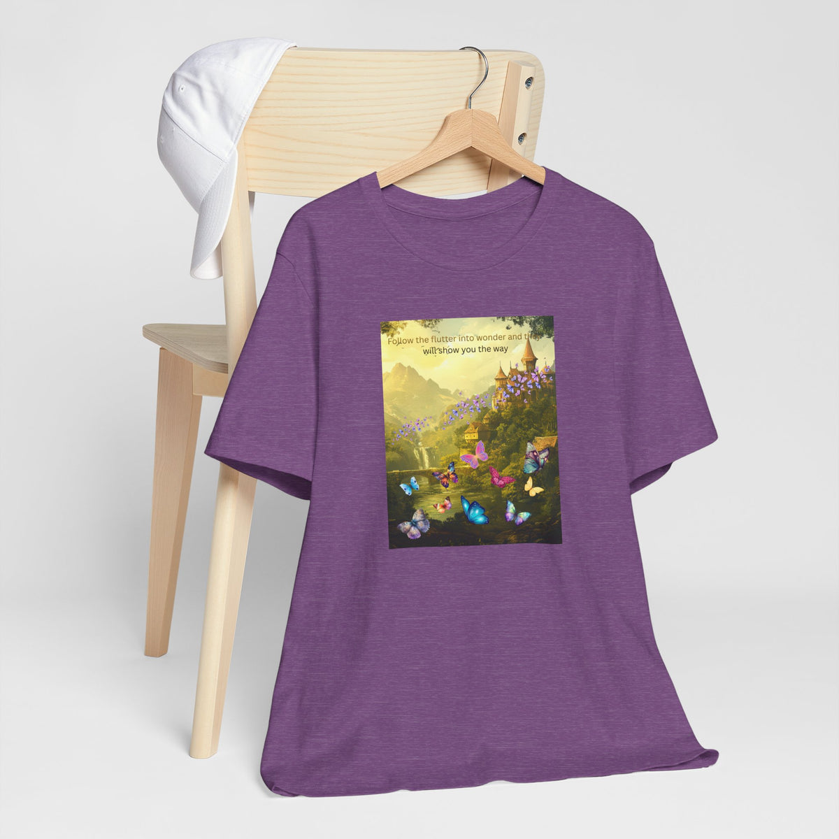 Inspirational Butterfly Tee — "Follow the Path You Were Meant to Walk" Scenic Graphic Shirt