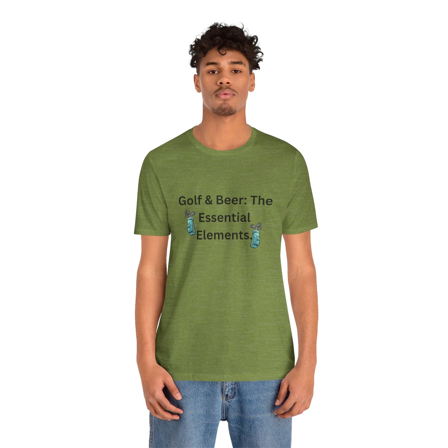 Golf & Beer T-Shirt — "Golf & Beer: The Essential Elements" Casual Graphic Tee for Golfers