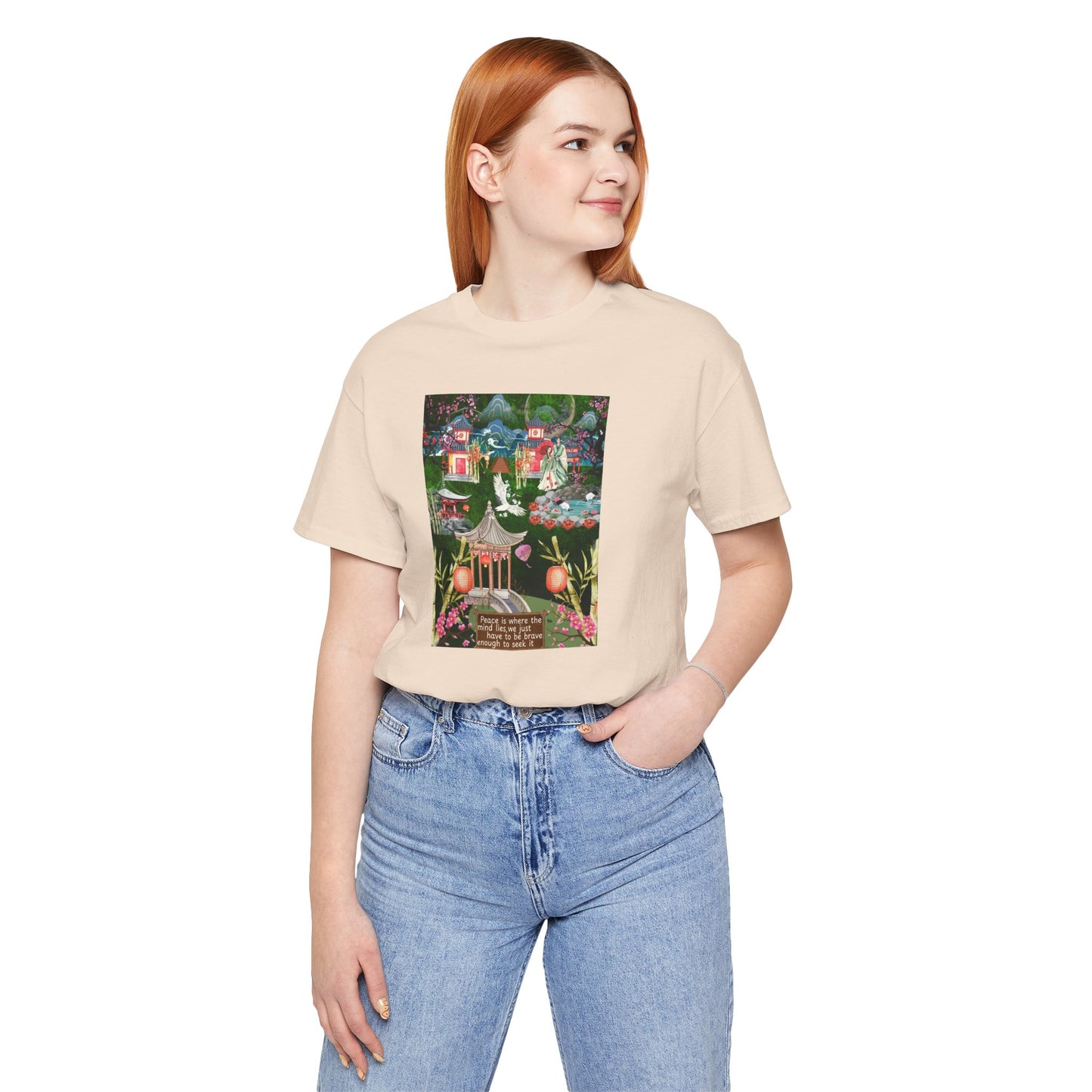 Japanese Garden Graphic Tee — Peaceful Pagoda & Lantern Art T-Shirt