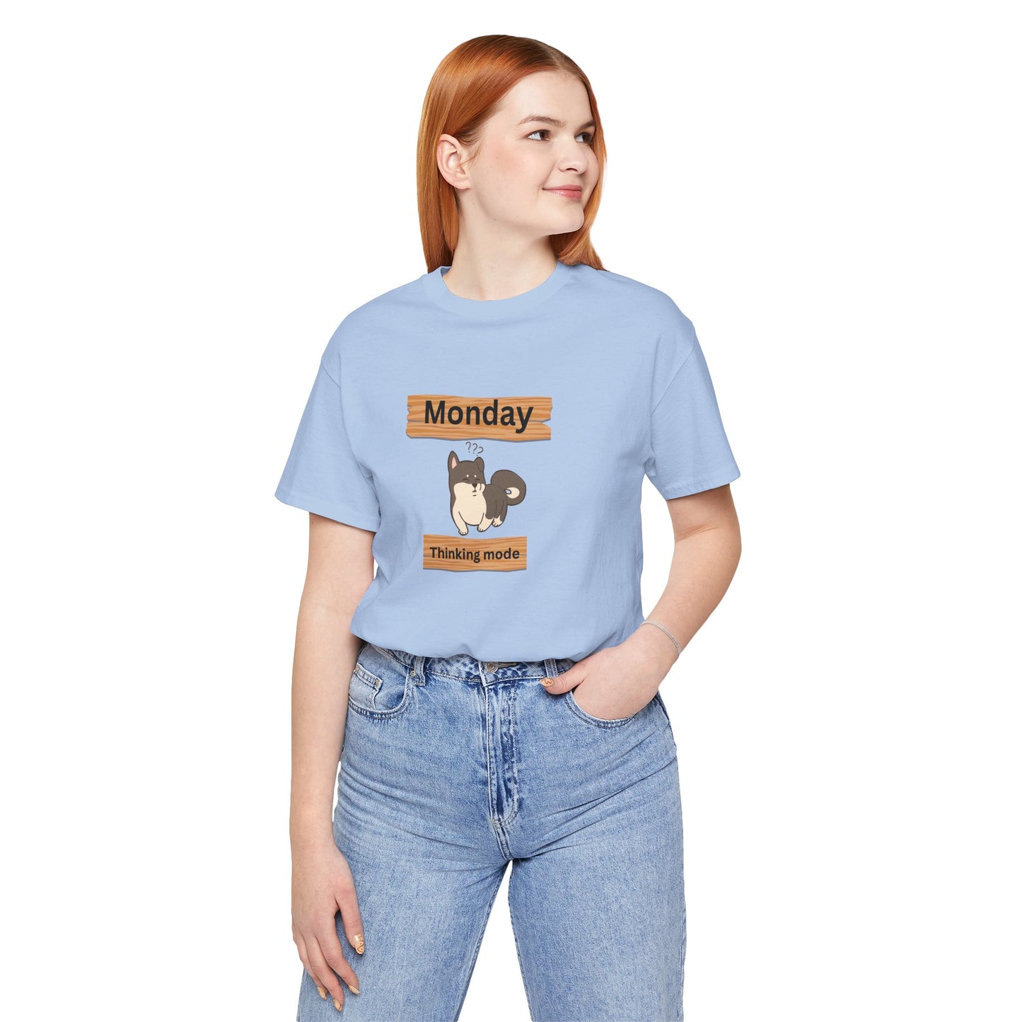 Monday Thinking Mode T-Shirt — Cute Shiba Inu Graphic Tee