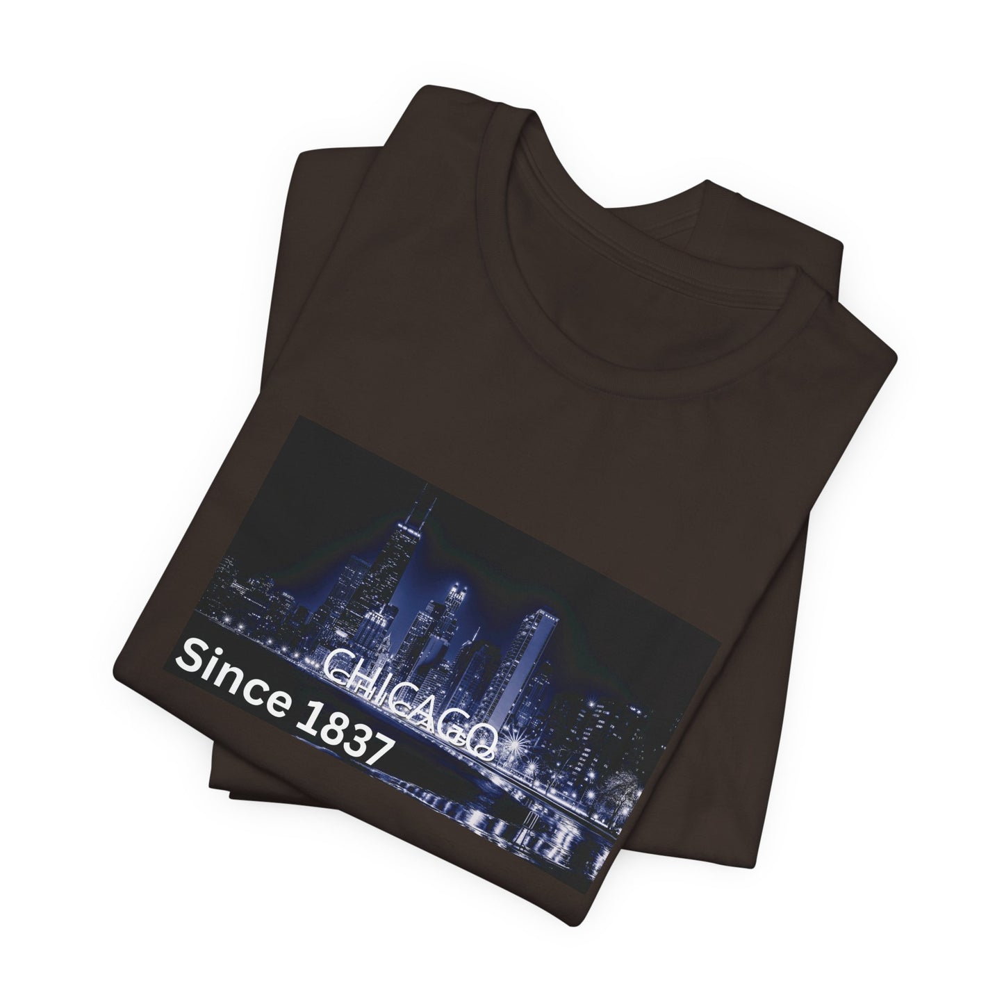 Chicago Skyline T-Shirt — "CHICAGO Since 1837" Nightscape Tee
