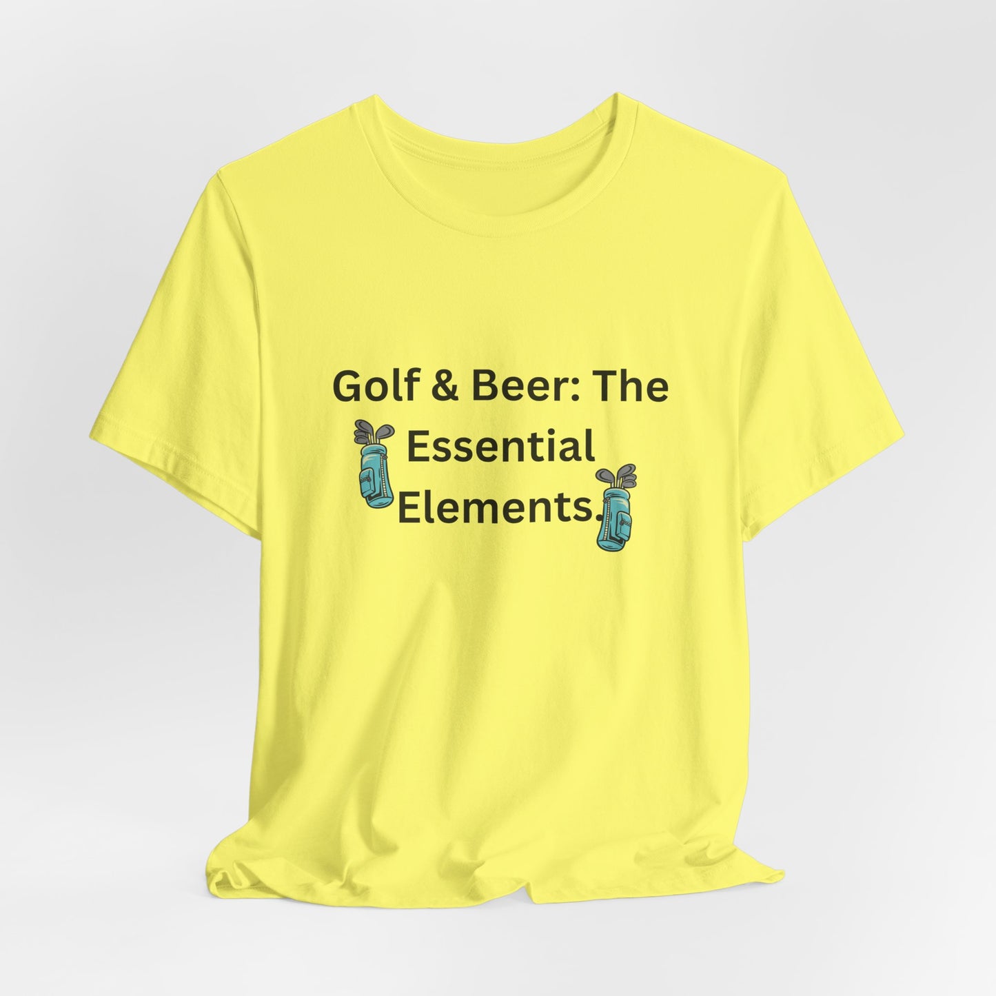 Golf & Beer T-Shirt — "Golf & Beer: The Essential Elements" Casual Graphic Tee for Golfers