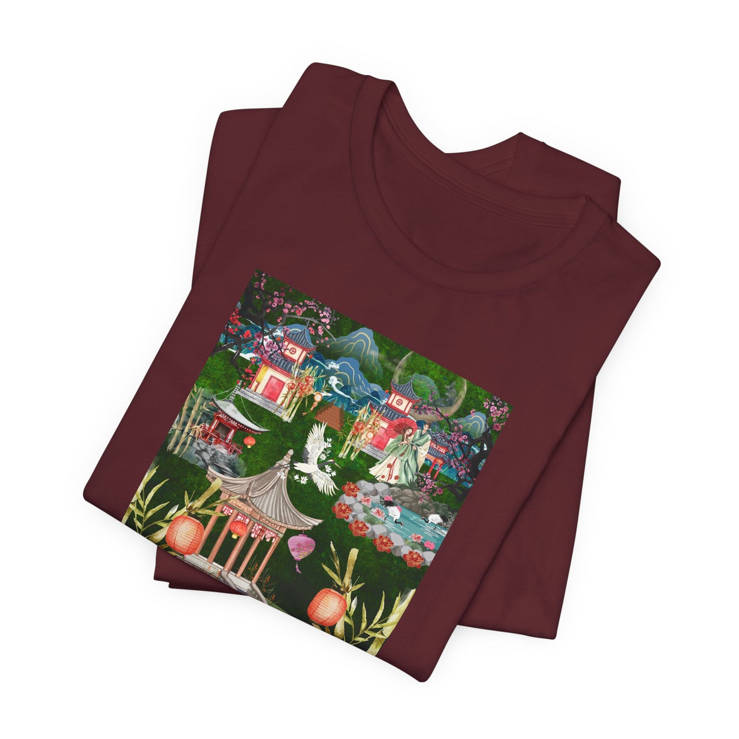Japanese Garden Graphic Tee — Peaceful Pagoda & Lantern Art T-Shirt