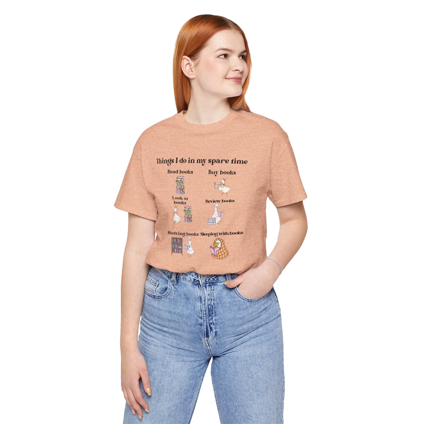 Book Lover T‑Shirt — "Things I Do in My Spare Time" Illustrated Reading Checklist