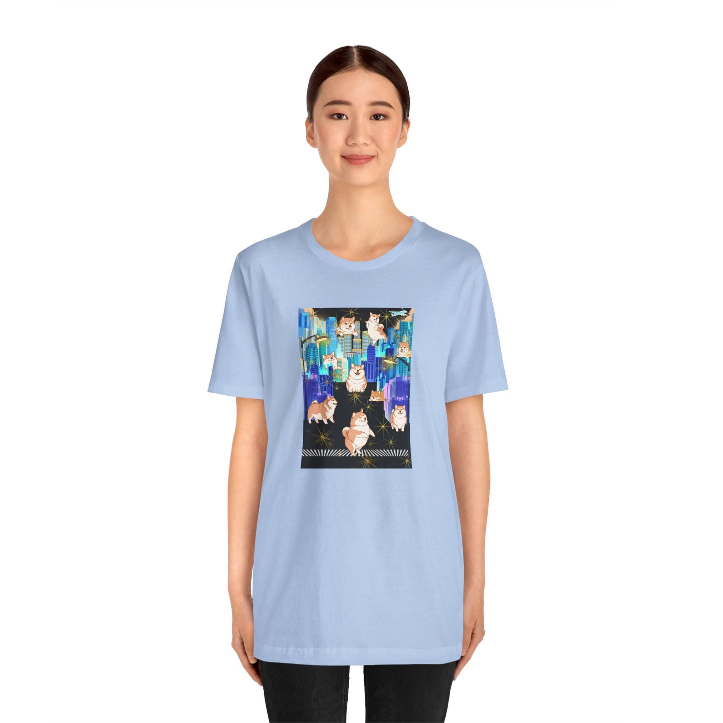 Shiba Inu Cityscape T‑Shirt — One‑of‑a‑Kind Cute Shiba Tee