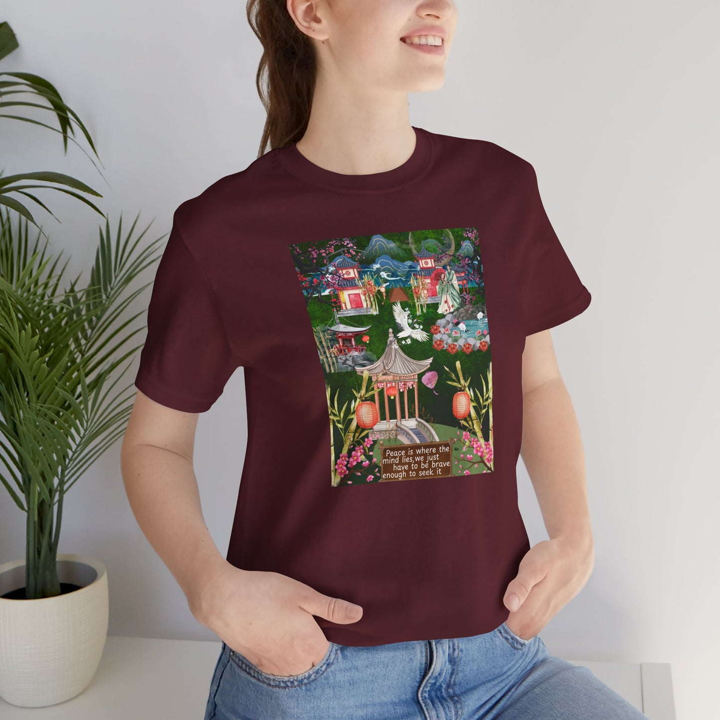 Japanese Garden Graphic Tee — Peaceful Pagoda & Lantern Art T-Shirt
