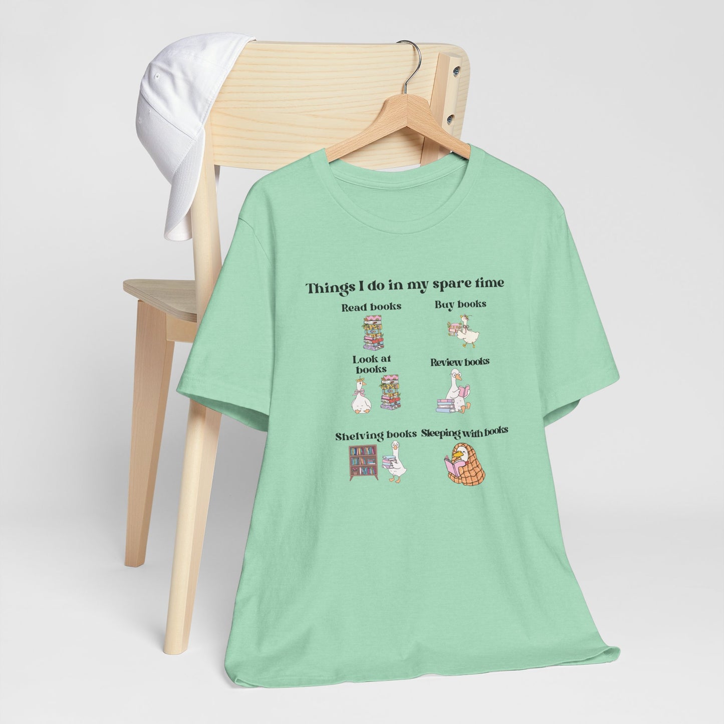 Book Lover T‑Shirt — "Things I Do in My Spare Time" Illustrated Reading Checklist