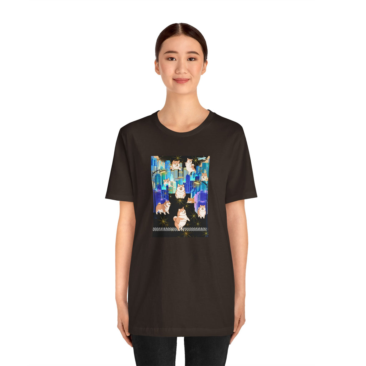 Shiba Inu Cityscape T‑Shirt — One‑of‑a‑Kind Cute Shiba Tee