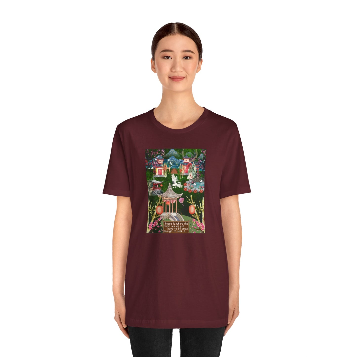 Japanese Garden Graphic Tee — Peaceful Pagoda & Lantern Art T-Shirt