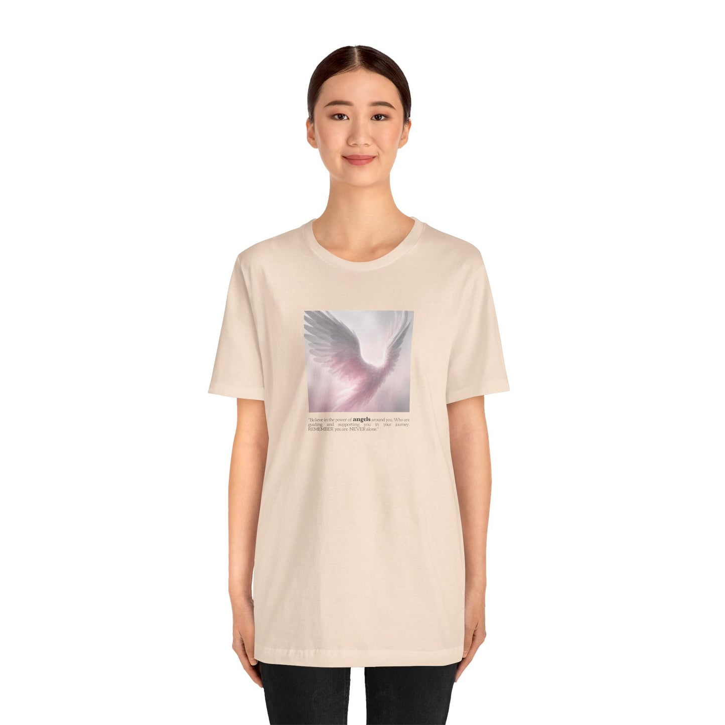Angel Wings Tee – Soft Pink Guardian Angel Graphic T-Shirt