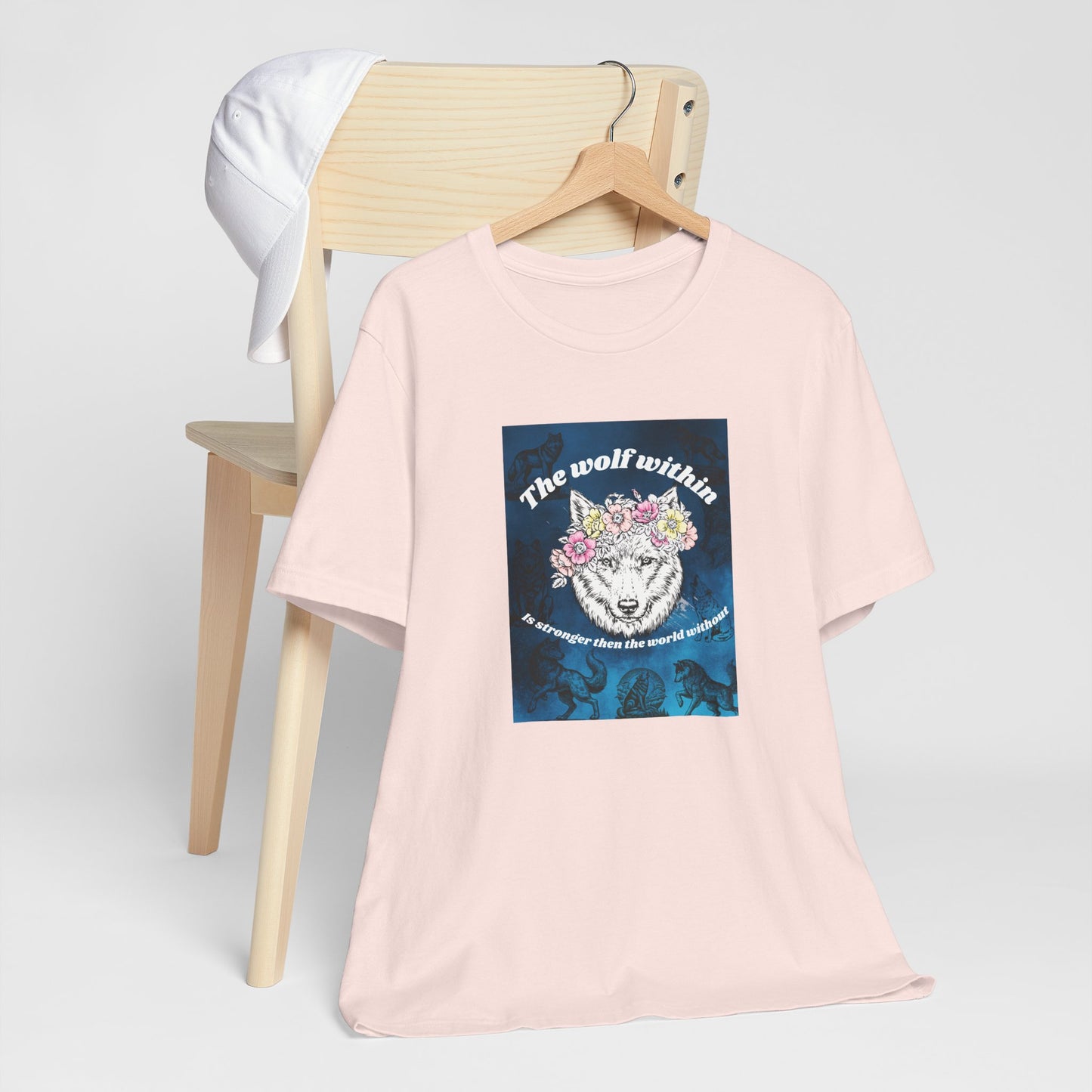 Wolf Within T‑Shirt — 'The wolf within' Floral Wolf Graphic Tee