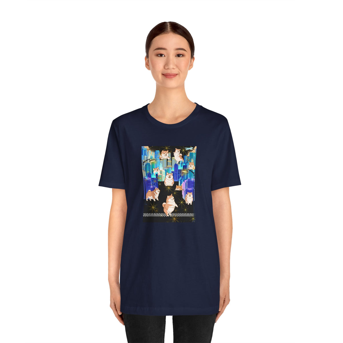 Shiba Inu Cityscape T‑Shirt — One‑of‑a‑Kind Cute Shiba Tee