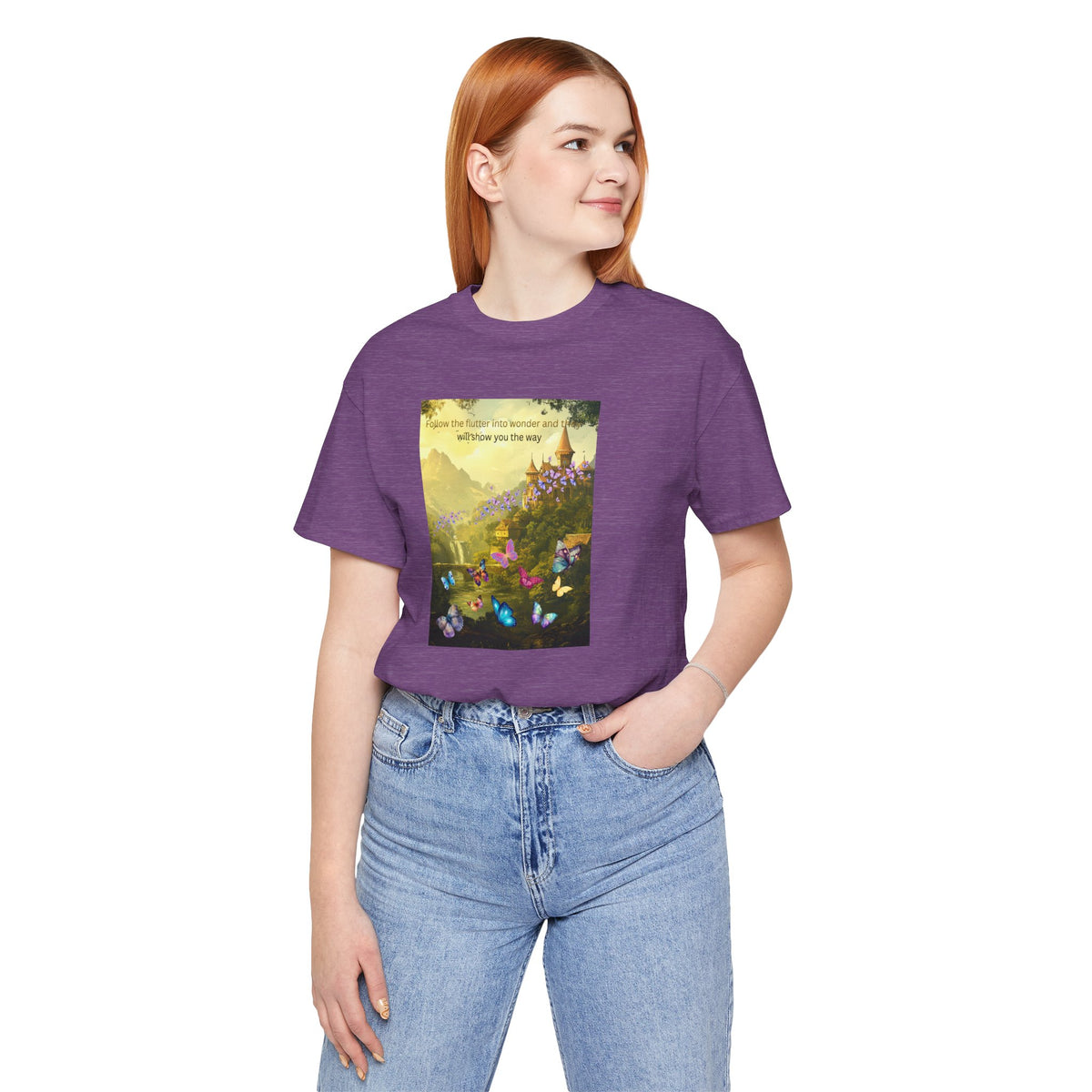 Inspirational Butterfly Tee — "Follow the Path You Were Meant to Walk" Scenic Graphic Shirt