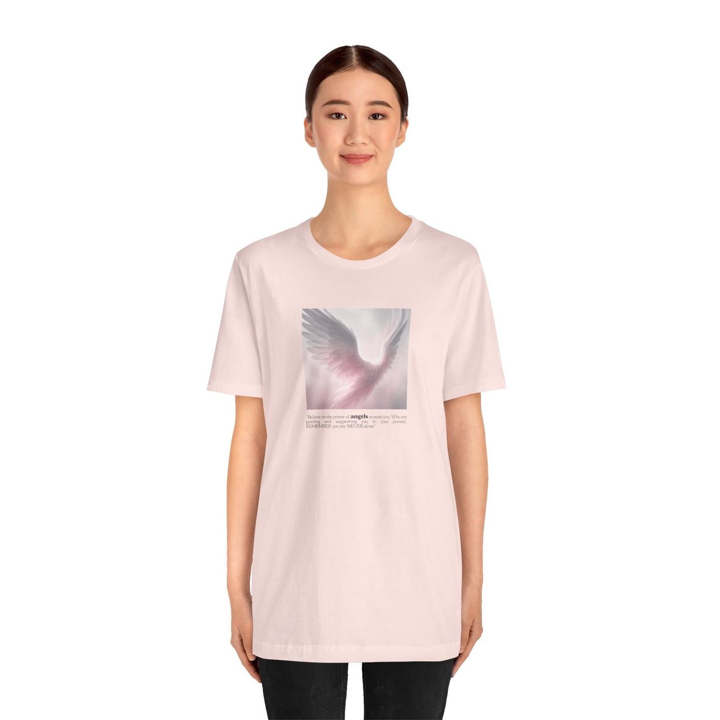 Angel Wings Tee – Soft Pink Guardian Angel Graphic T-Shirt
