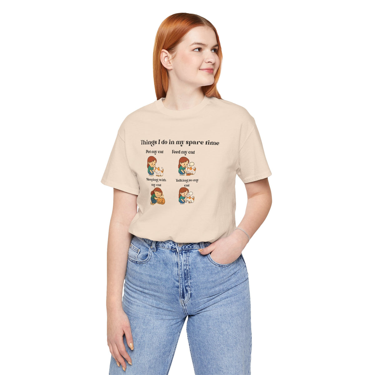 Cat Lover T-Shirt - "Things I Do In My Spare Time" Cute Cat Activities Tee